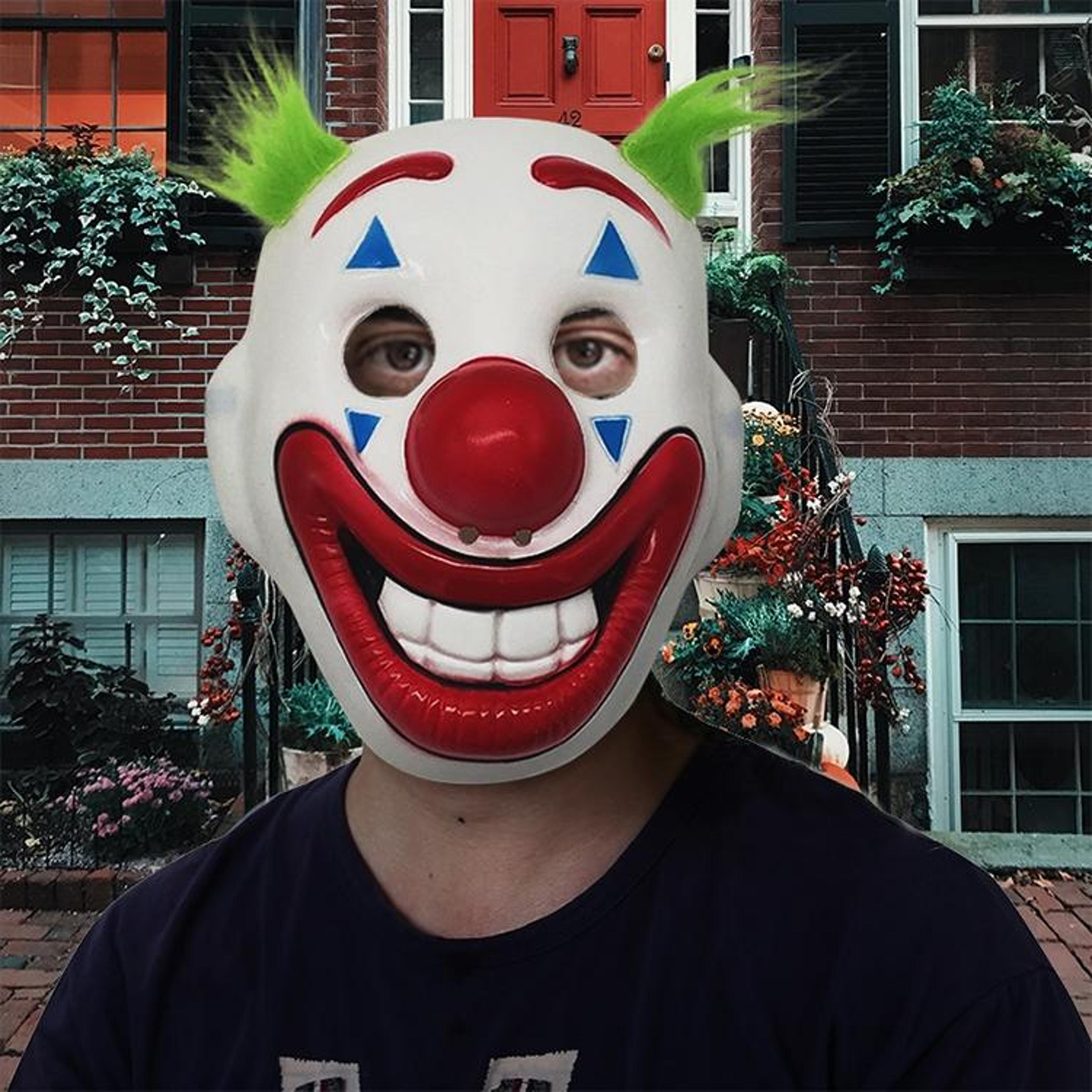 Halloween Horror Clown Mask With Wig For Spooky Costume Parties 5