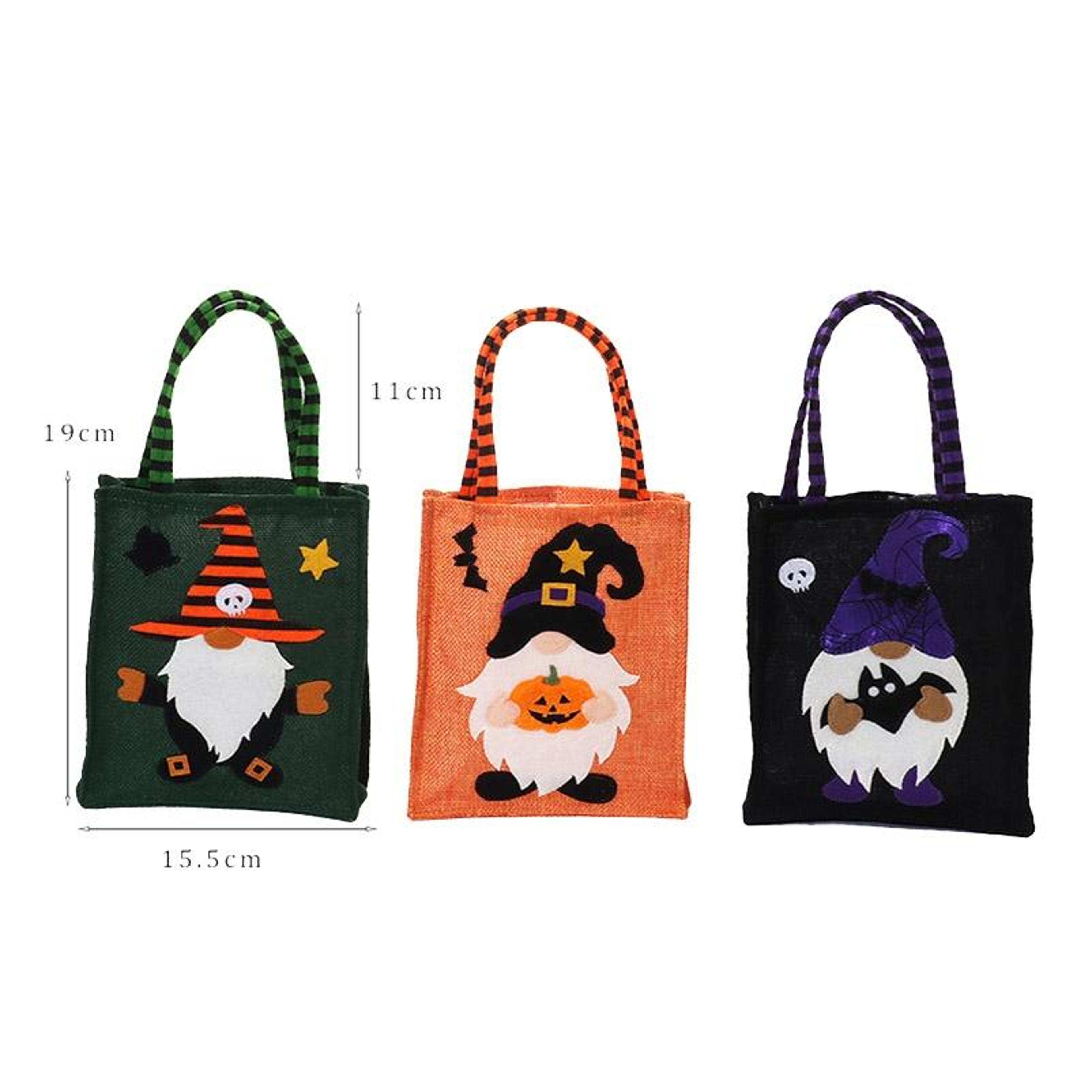 Halloween Cartoon Doll Linen Tote Bag For Candy And Gifts 1