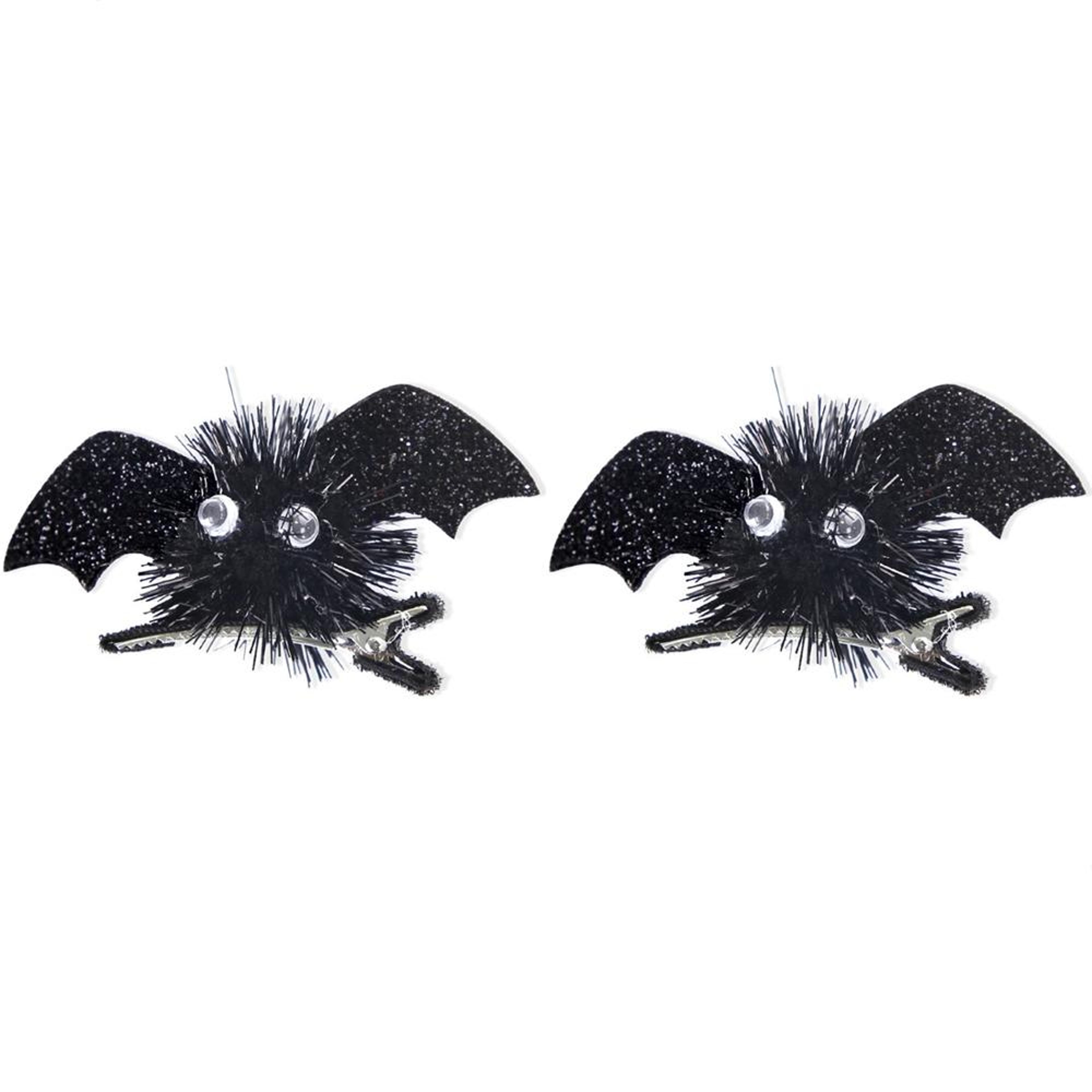 halloween bat hair clips for kids, glitter costume hair accessories