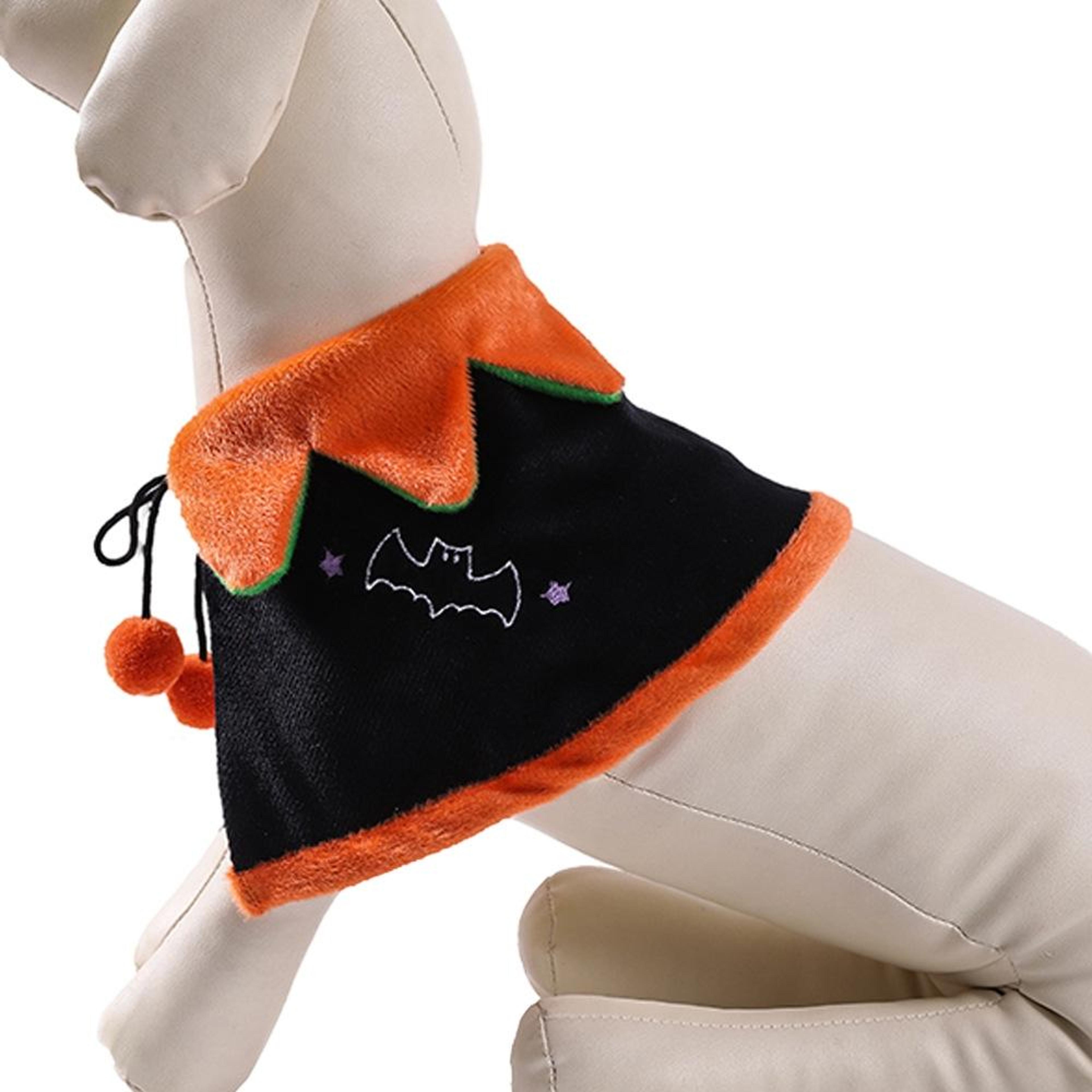 Halloween Pet Cloak With Reversible Orange And Black Design 5