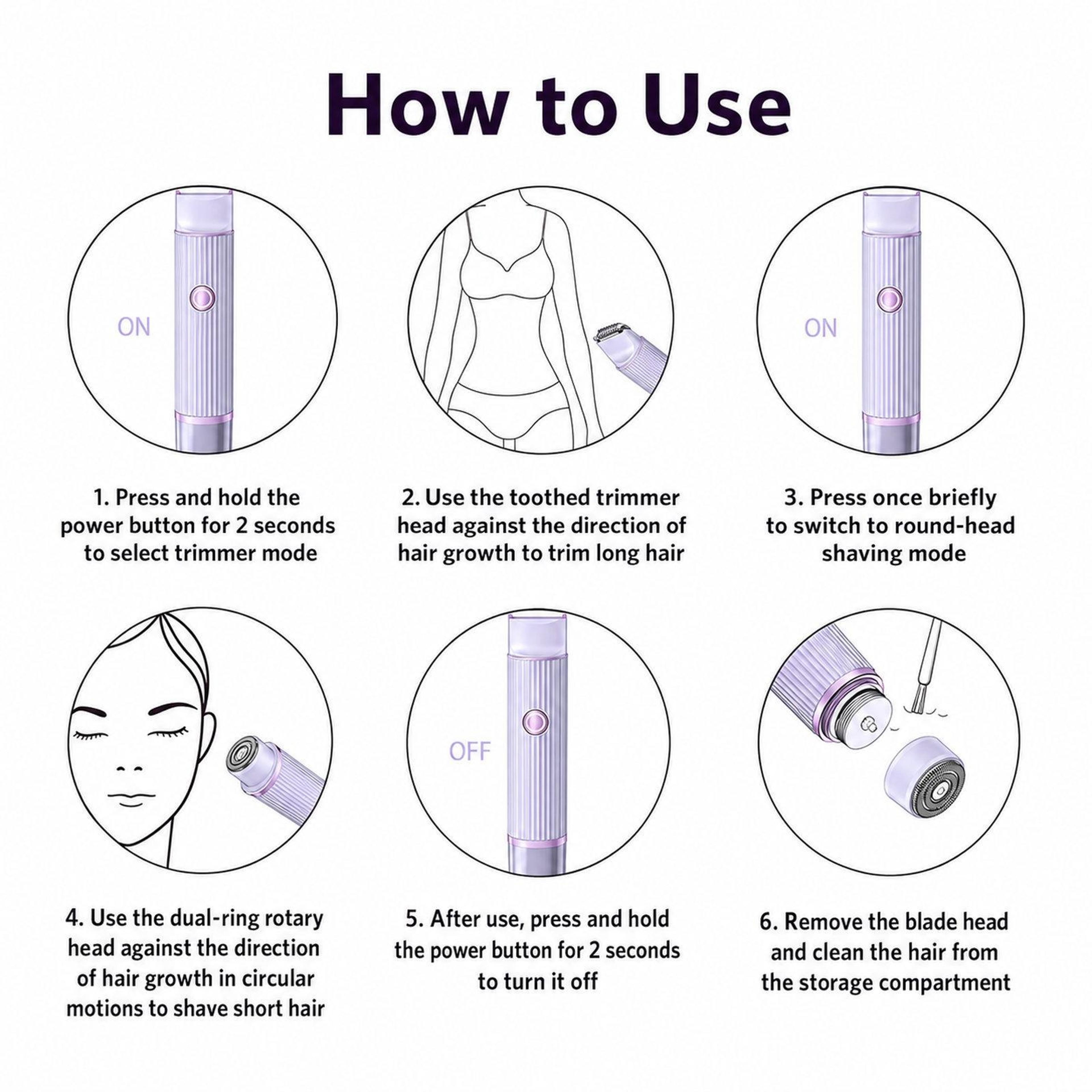 Womens 2in1 Electric Bikini Trimmer And Cordless Body Hair Razor 6