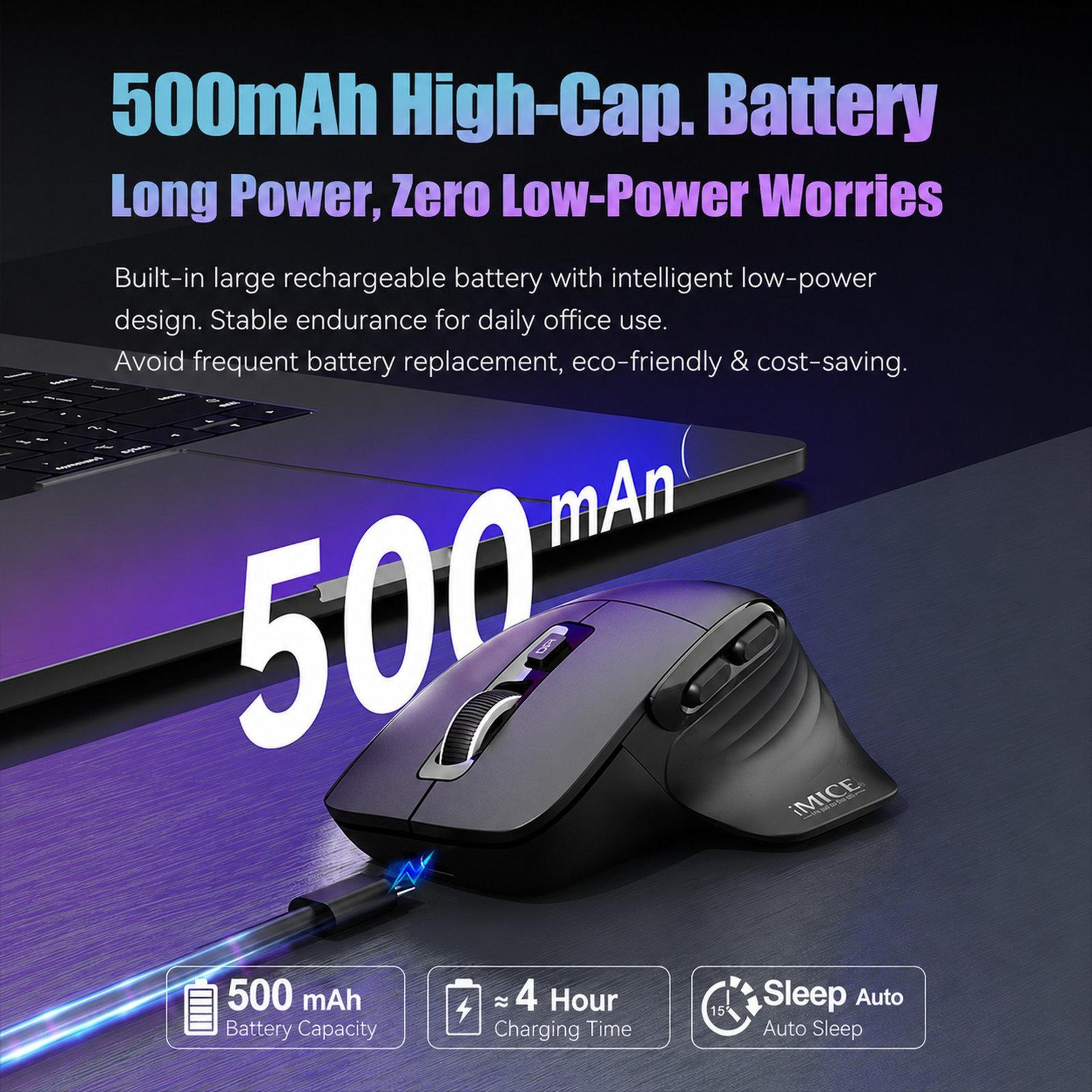 G209 Wireless Ergonomic Mouse With Bluetooth 24G And USBC Charging 5