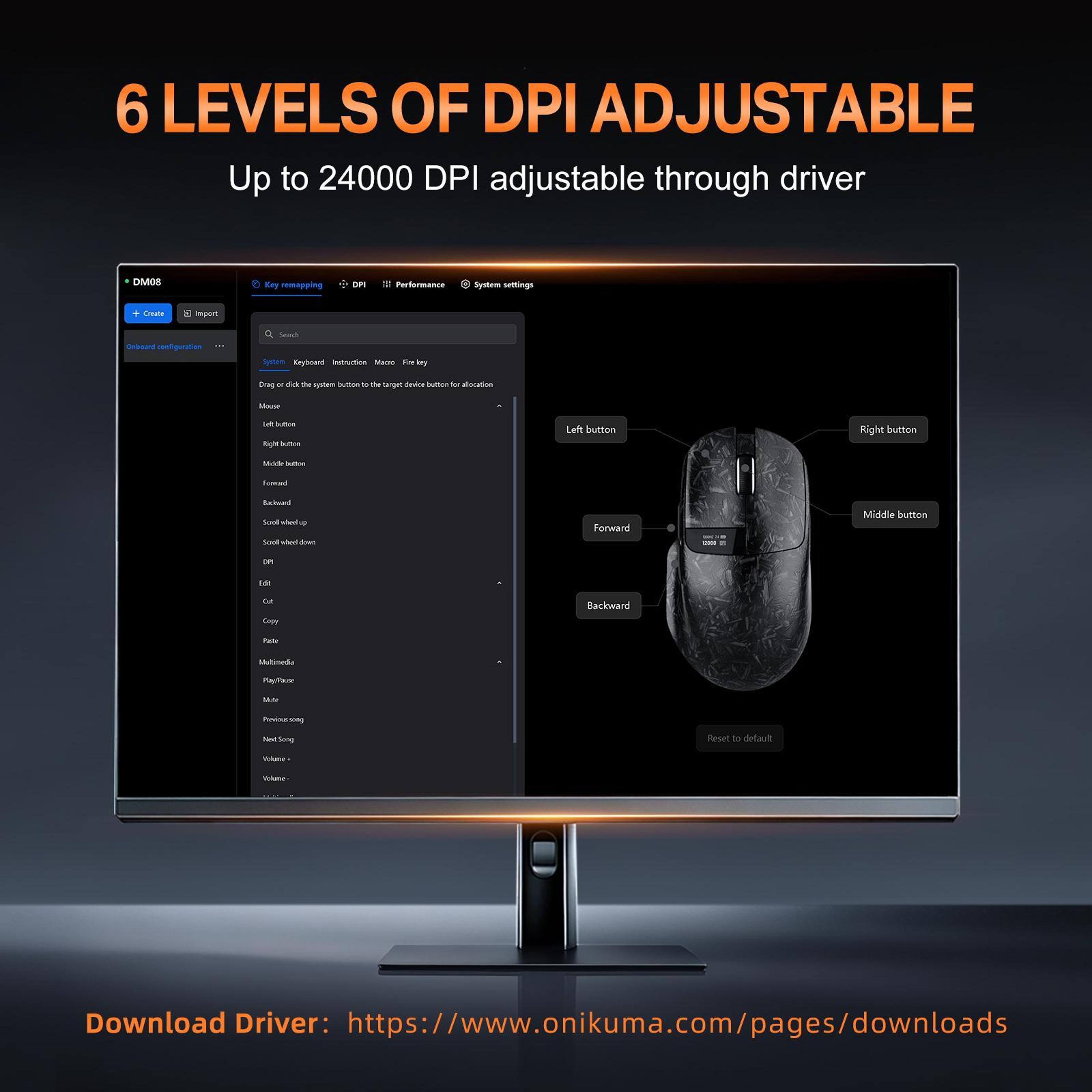 DM08 Composite Carbon Fiber Wireless Gaming Mouse With Bluetooth 8