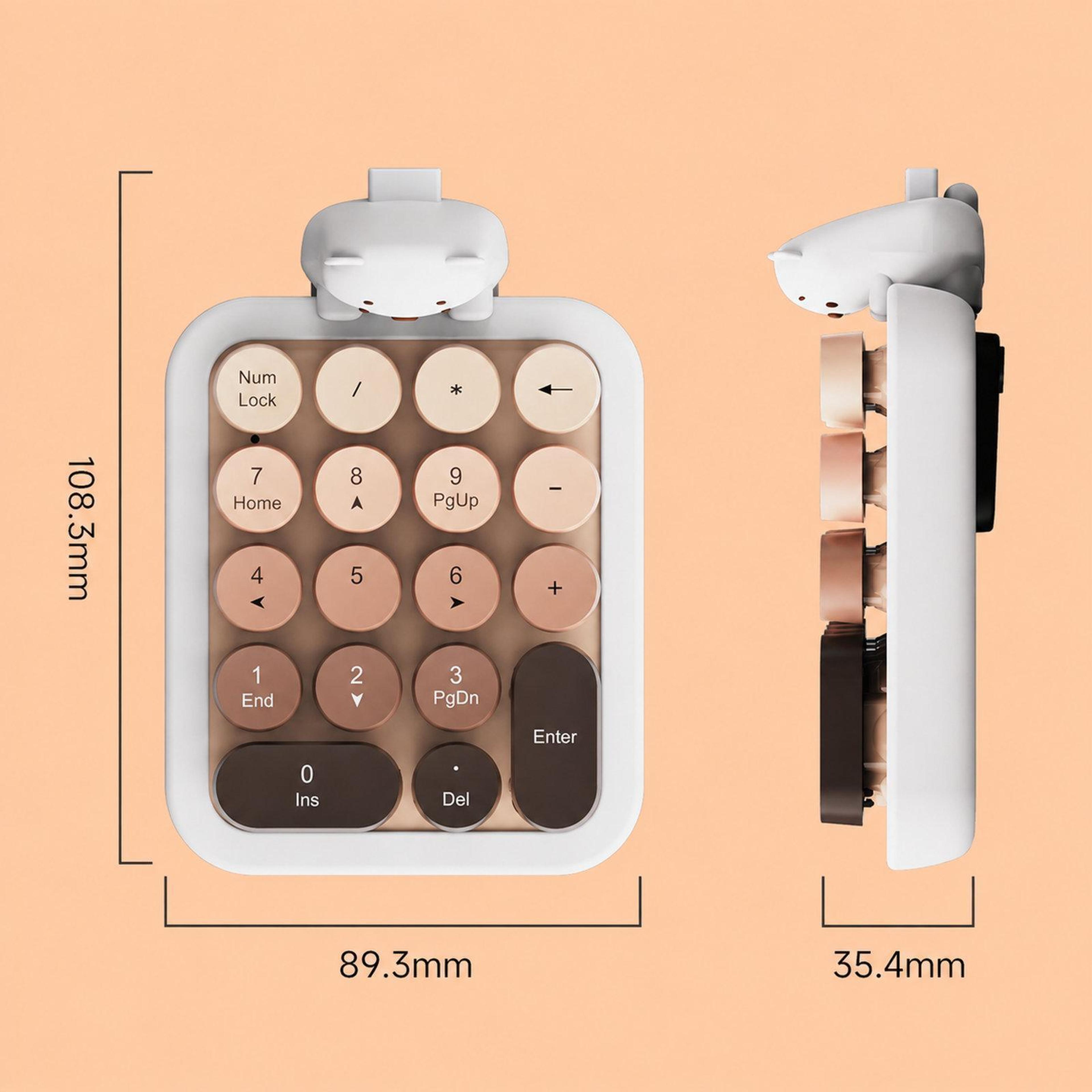 24GHz Wireless Numeric Keypad With 18 Keys And Silicone Bear Cover 8