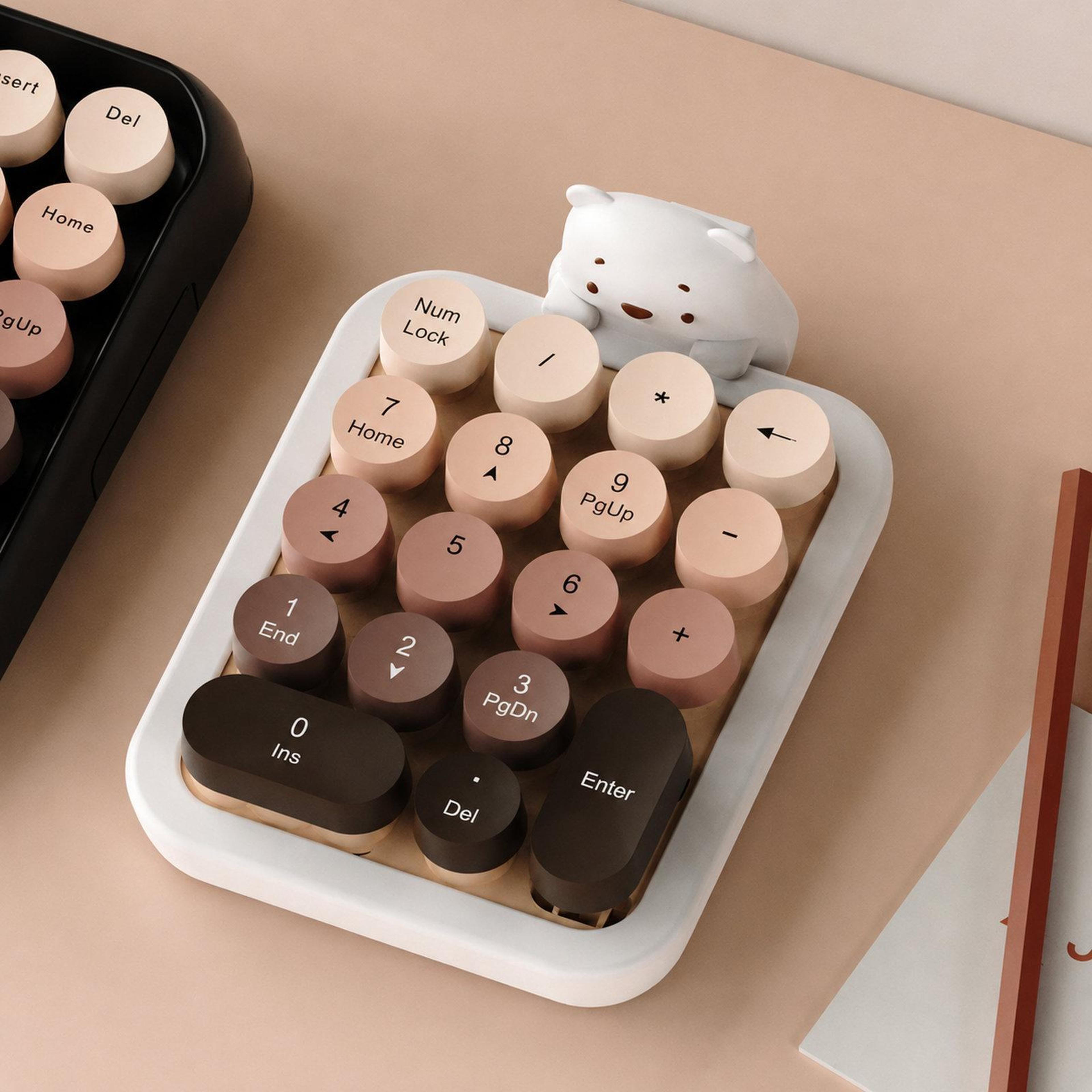 24GHz Wireless Numeric Keypad With 18 Keys And Silicone Bear Cover 10