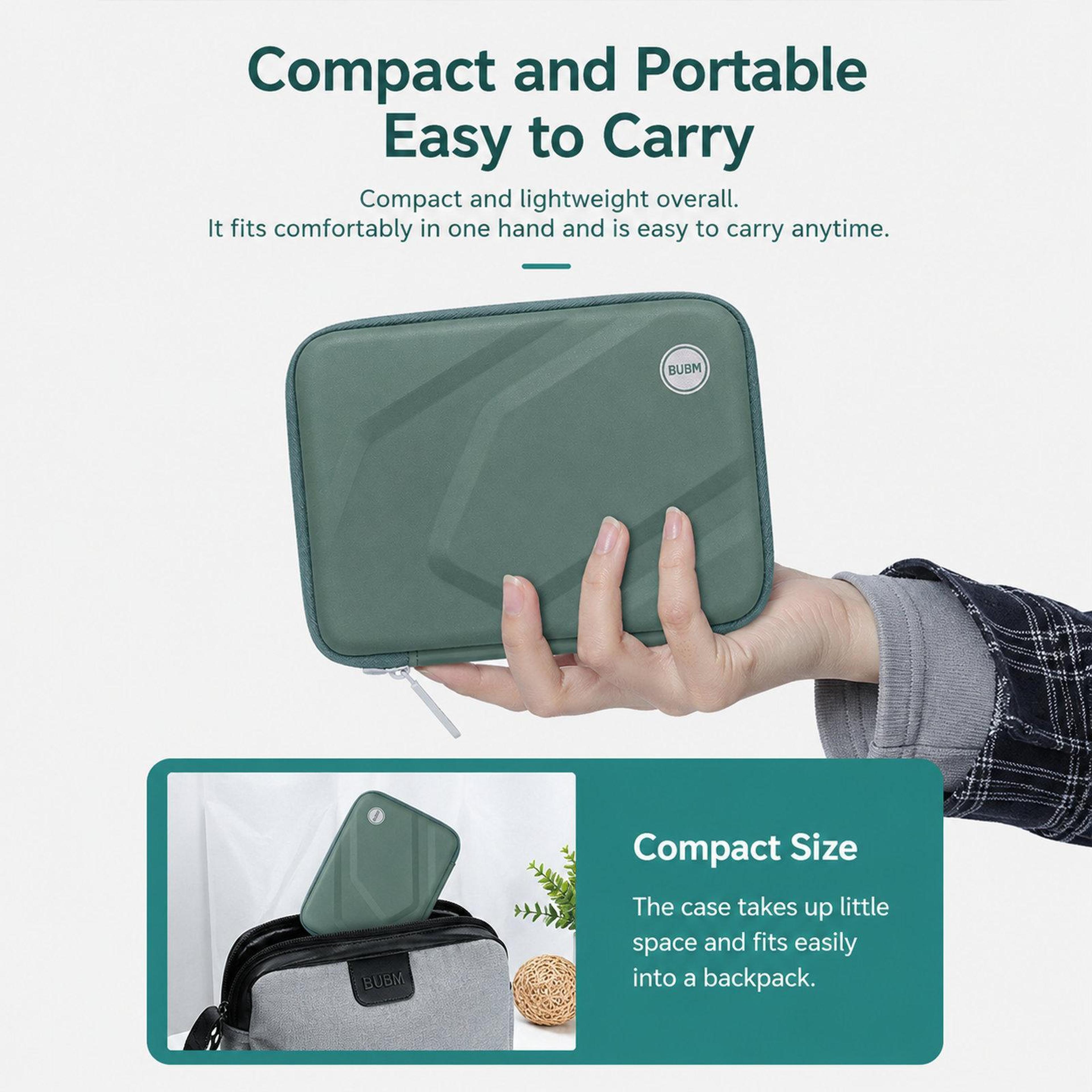Portable Hard Drive Case With Shockproof EVA Shell And Cable Organizer 5
