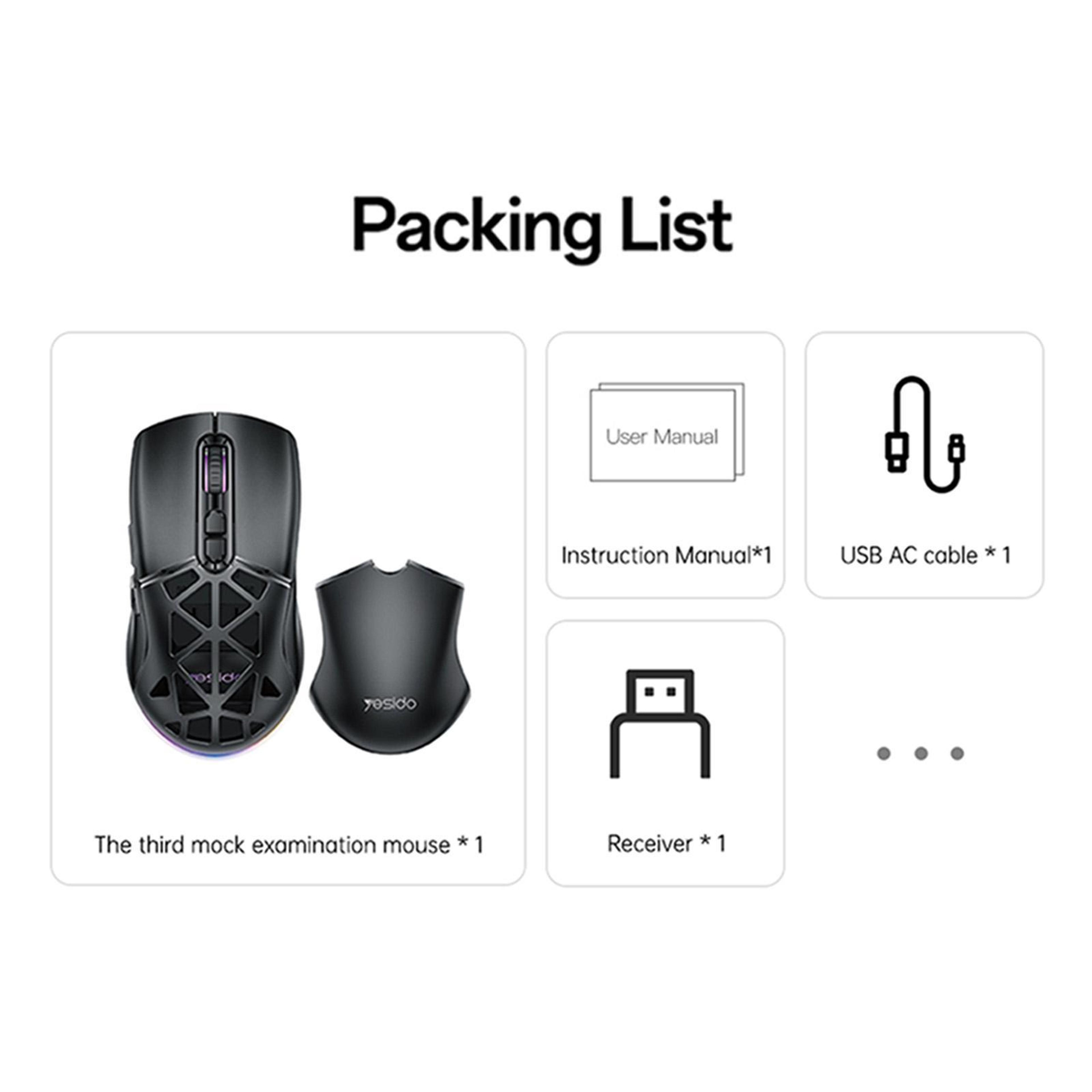 TriMode Wireless Gaming Mouse With Bluetooth 24GHz And RGB Lighting 6