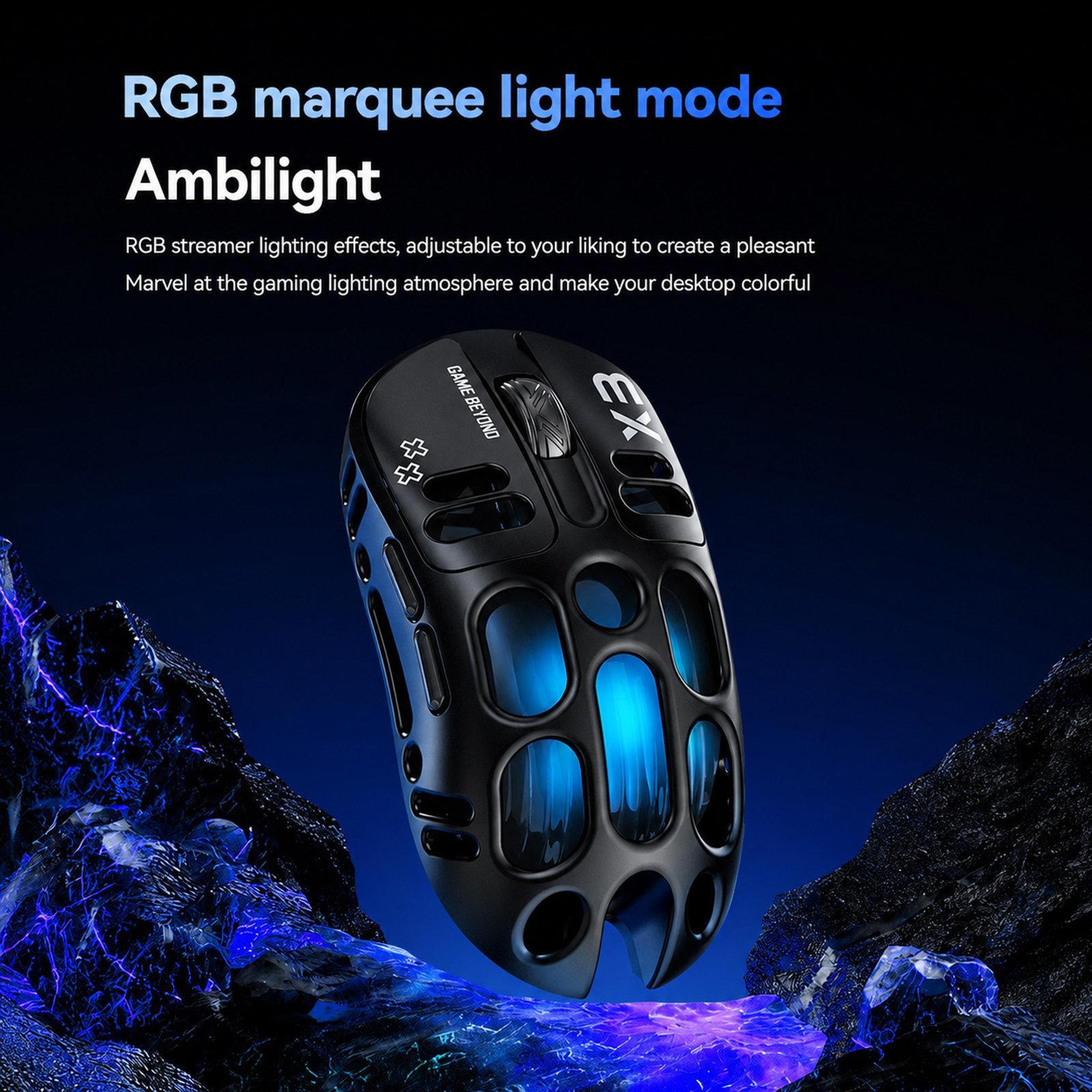 X3 TriMode Wireless Gaming Mouse With 8000 DPI And Lightweight Honeycomb Design 7