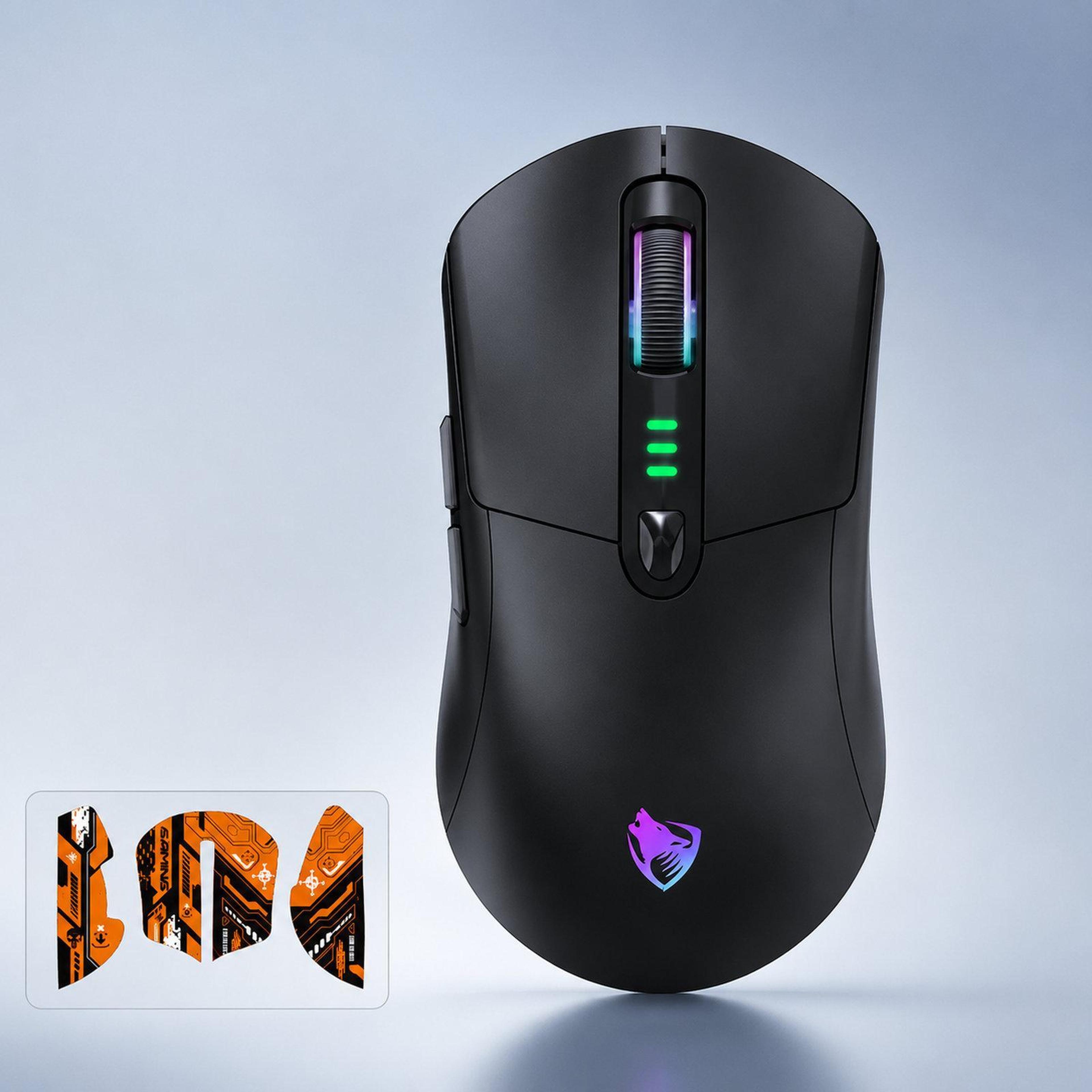 tri-mode wireless gaming mouse with 12800 dpi and rgb backlighting