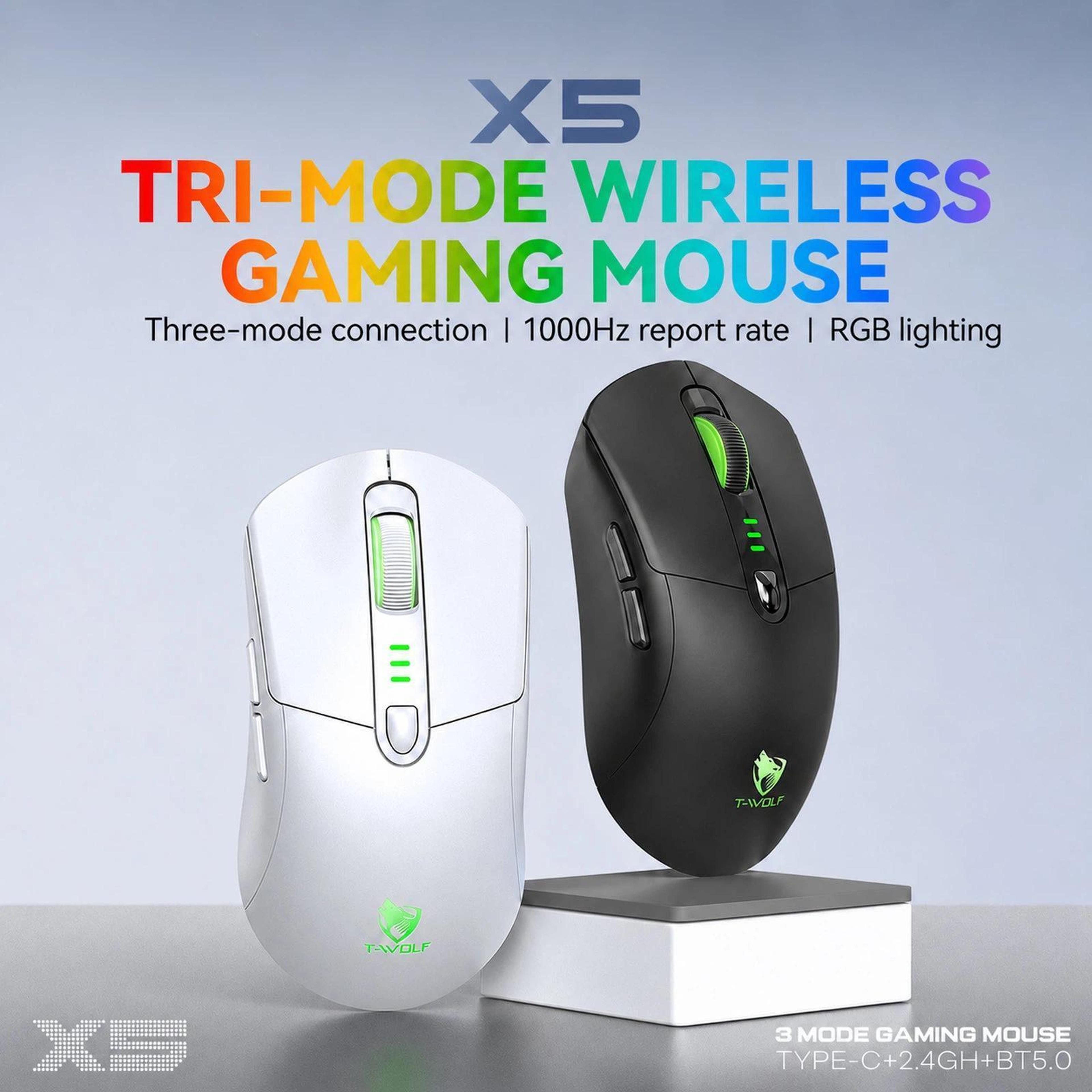 TriMode Wireless Gaming Mouse With 12800 DPI And RGB Backlighting 1