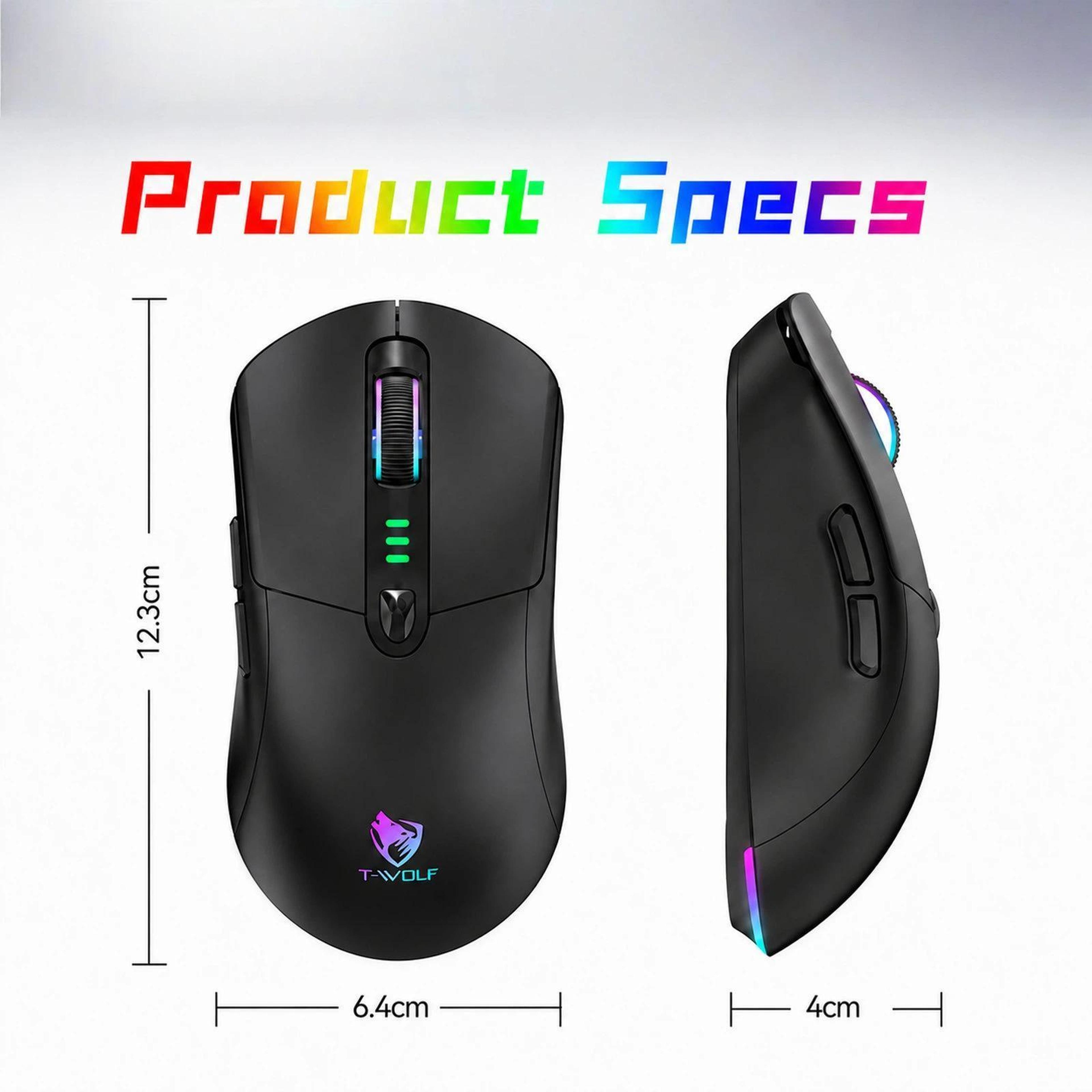 TriMode Wireless Gaming Mouse With 12800 DPI And RGB Backlighting 2