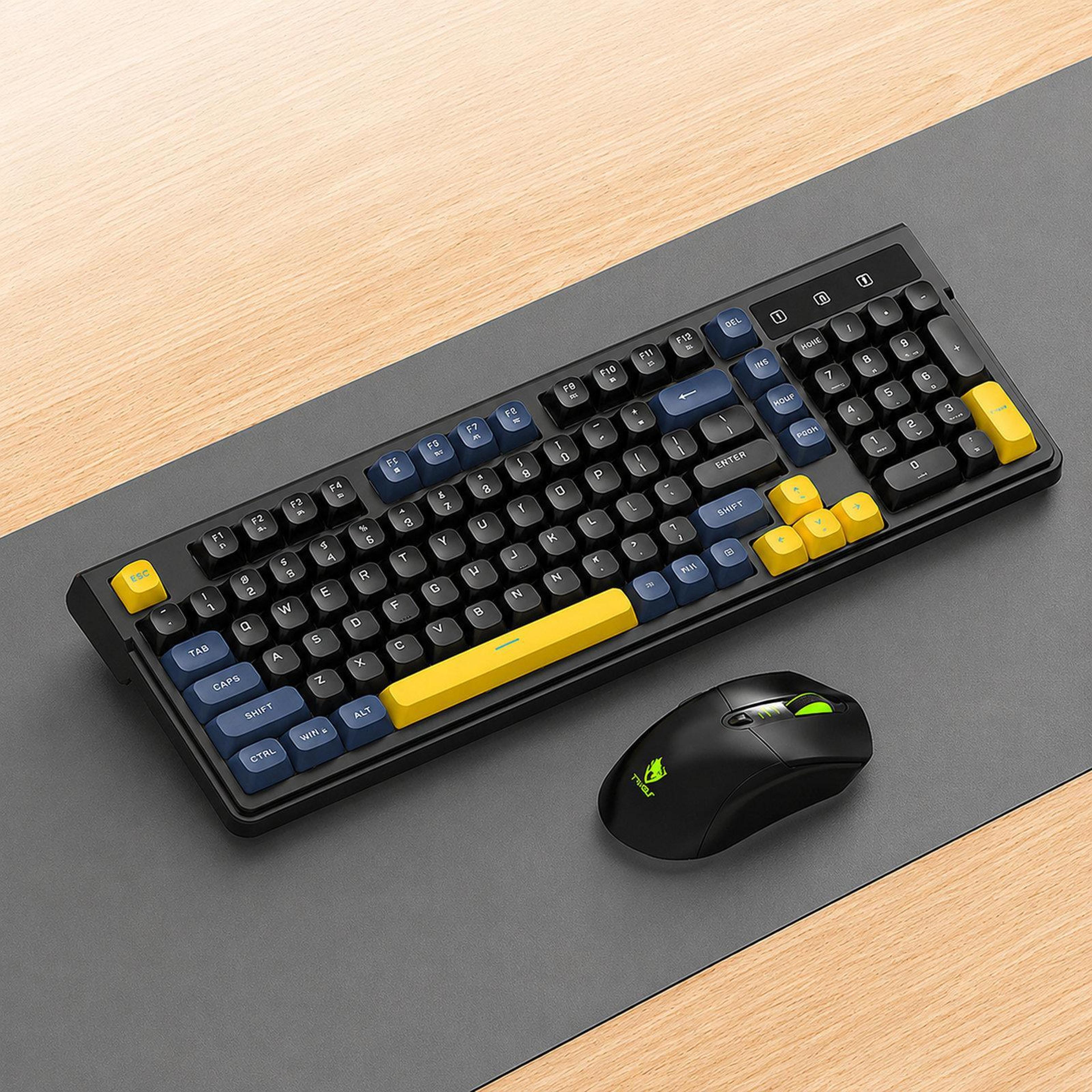 Rechargeable Wireless Keyboard And Mouse Combo With Bluetooth And Backlit 98Key Design 15