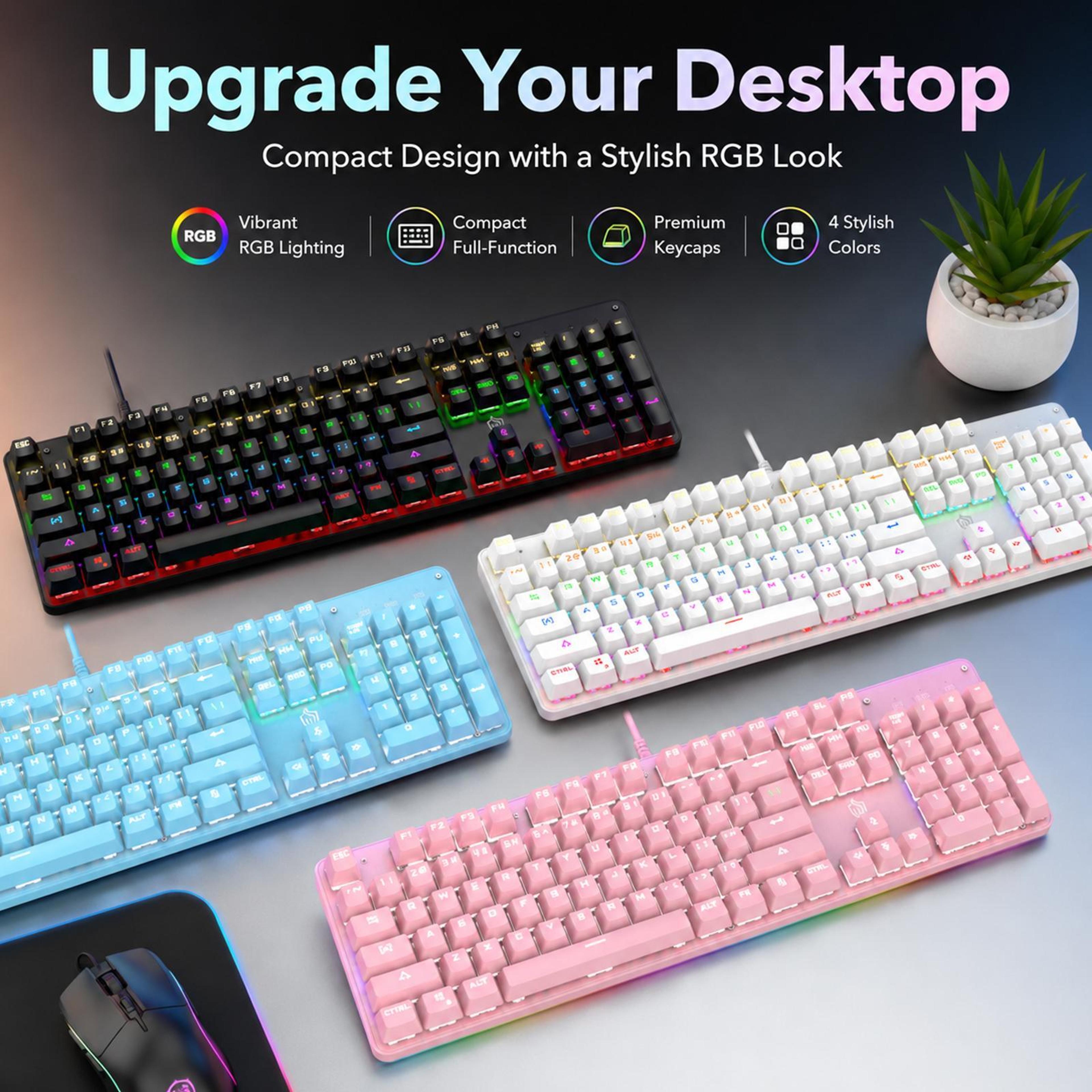 RGB Backlit Mechanical USB Wired Keyboard With 104 Keys 1