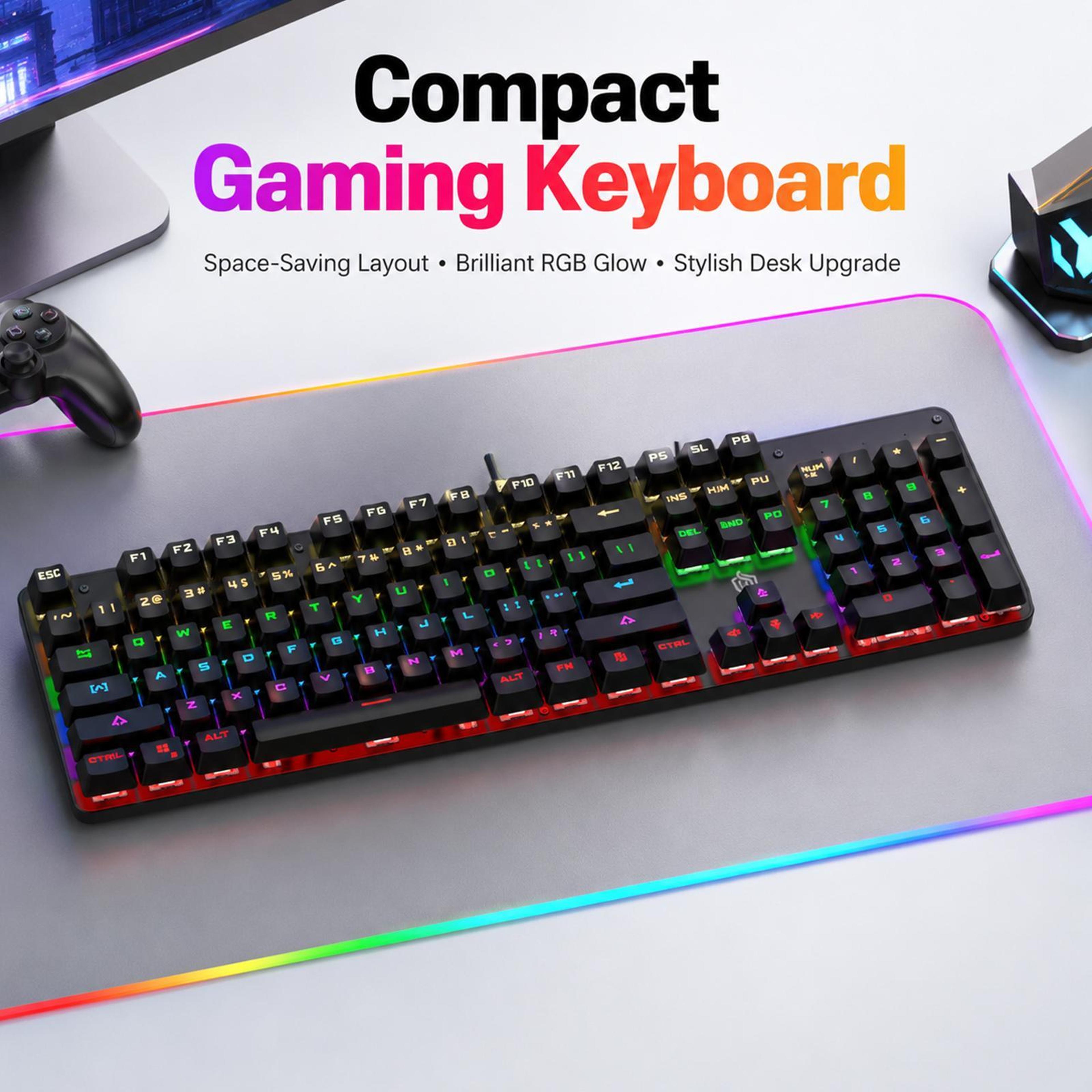 RGB Backlit Mechanical USB Wired Keyboard With 104 Keys 2