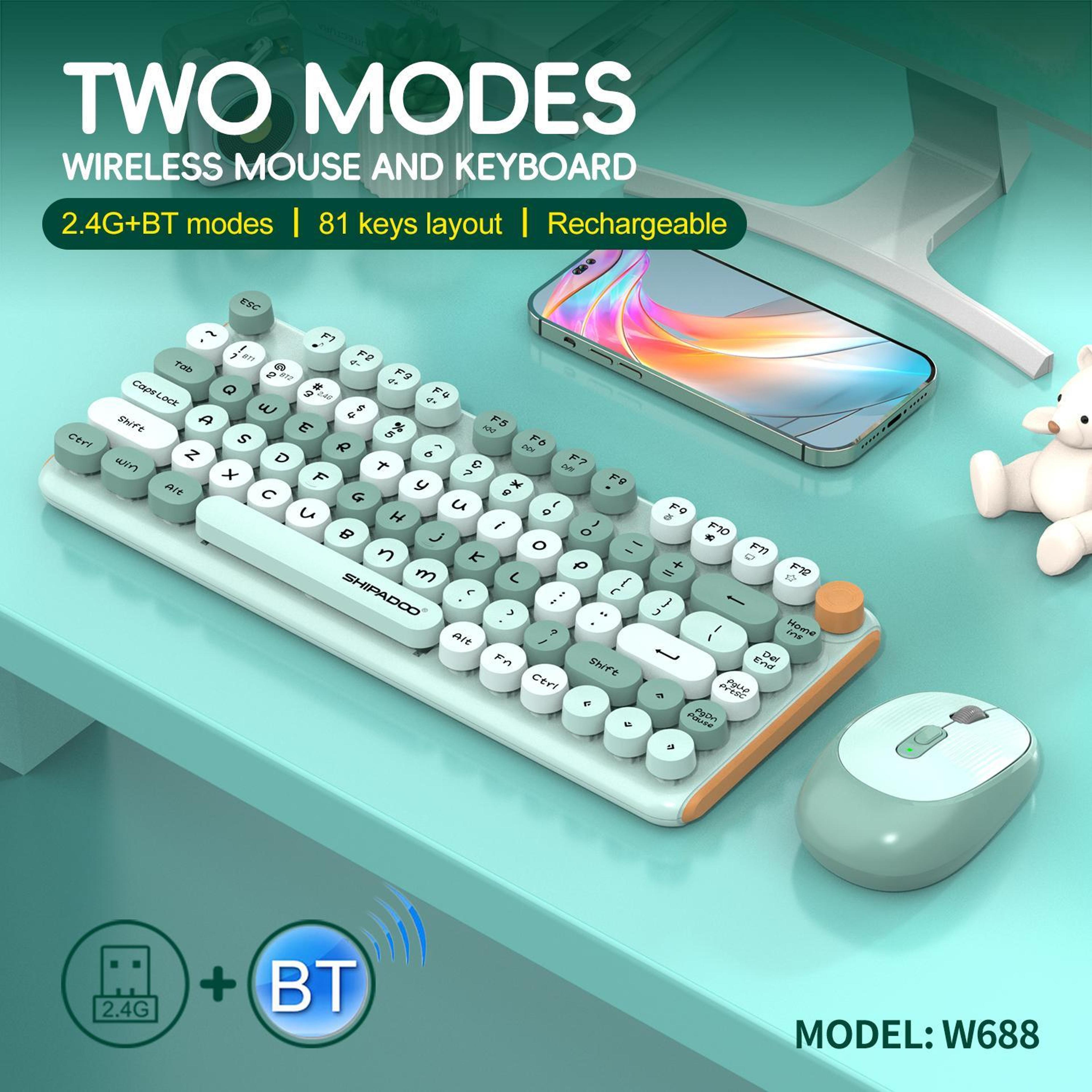 Wireless Keyboard And Mouse Set With Bluetooth 24GHz And Adjustable DPI 2