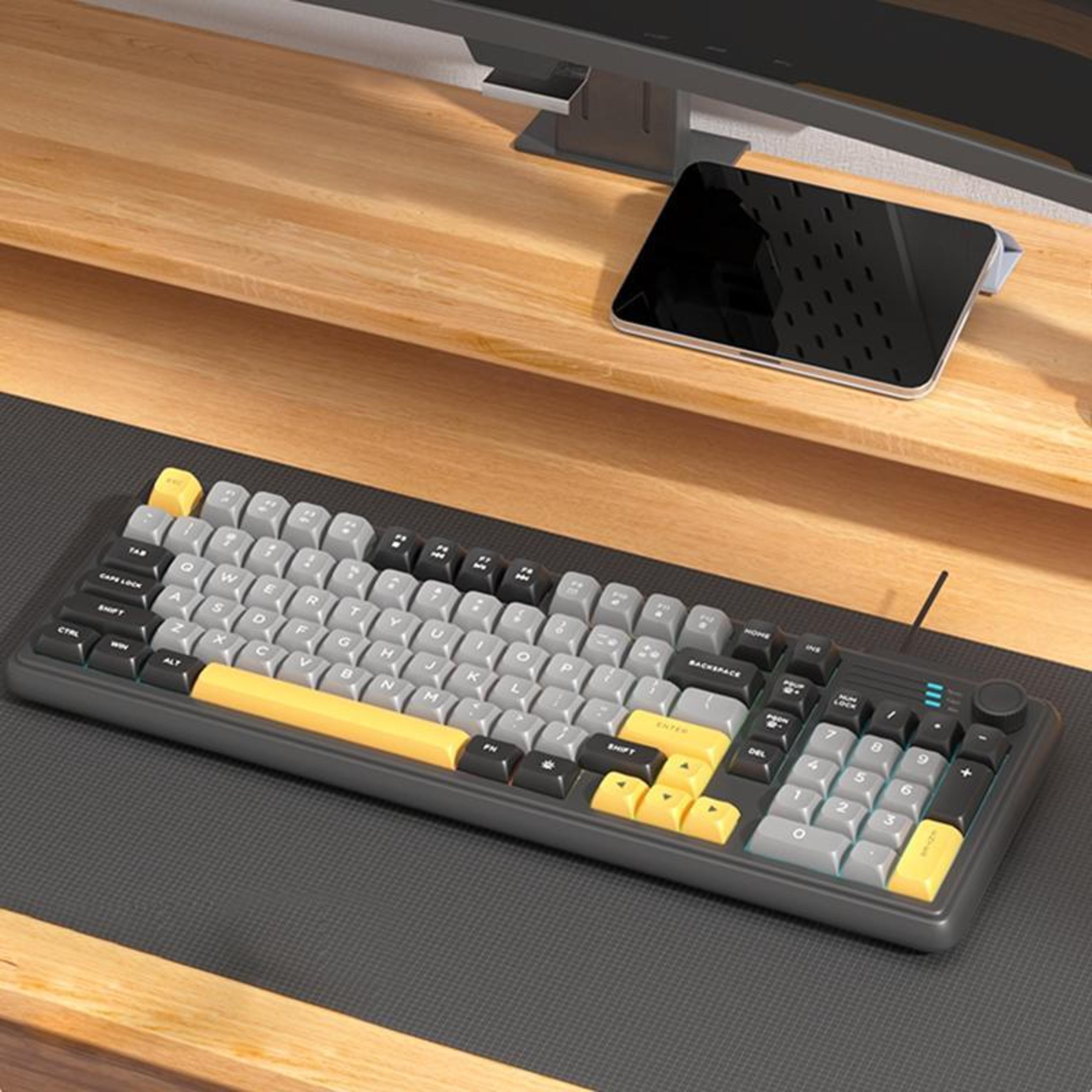K700 Wired 98Key RGB Gaming Keyboard With Knob Switch 10