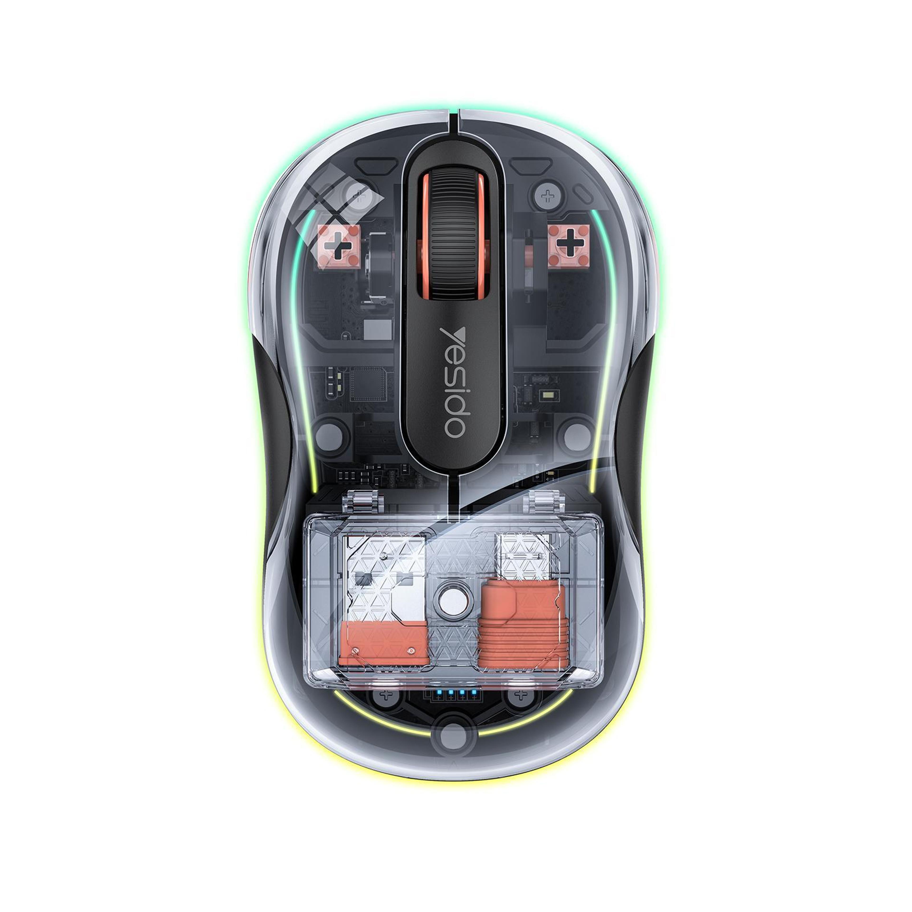 TriMode Transparent Wireless Mouse With RGB Lighting 12