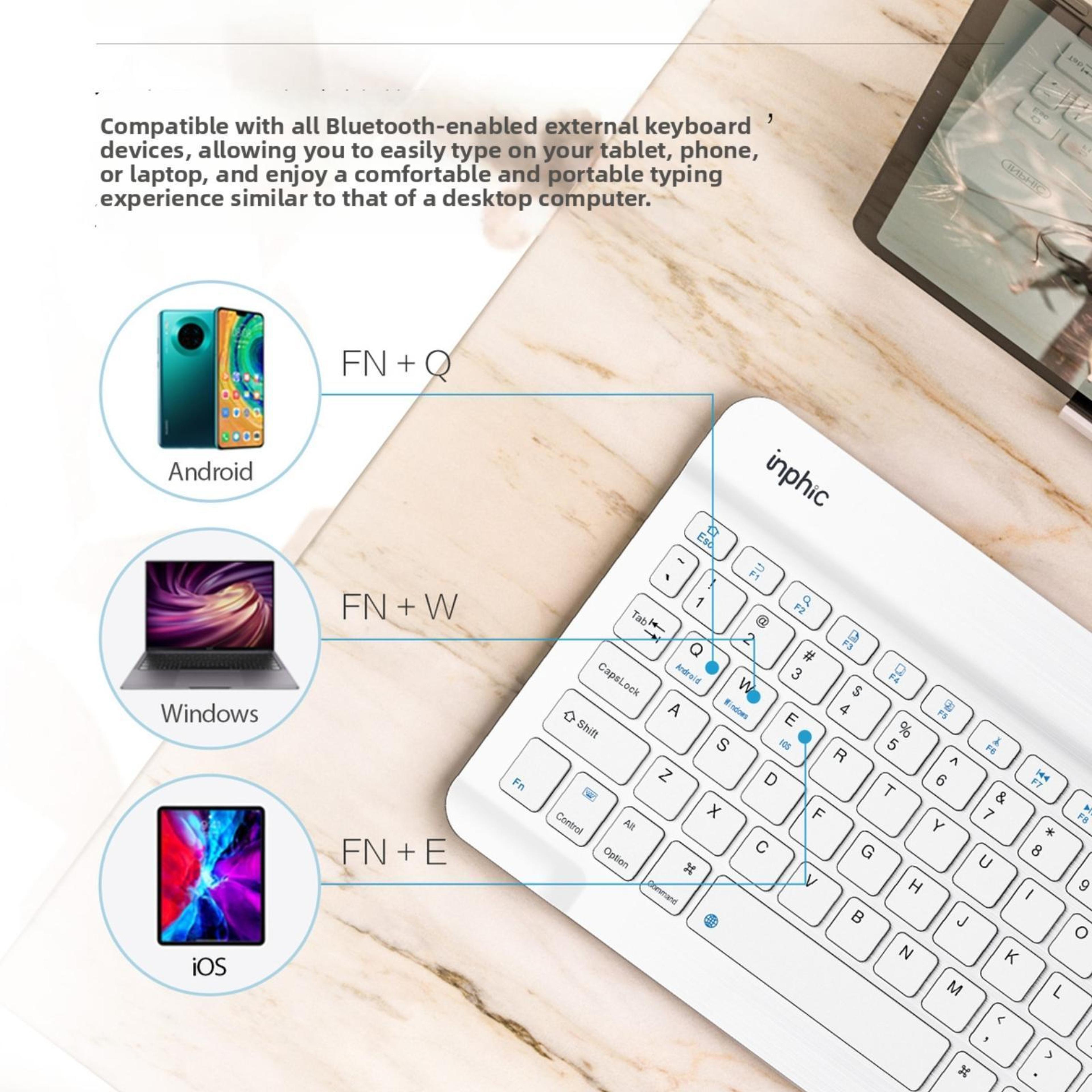 Wireless Bluetooth Keyboard V750B Silent Rechargeable For Laptop And Tablet 3