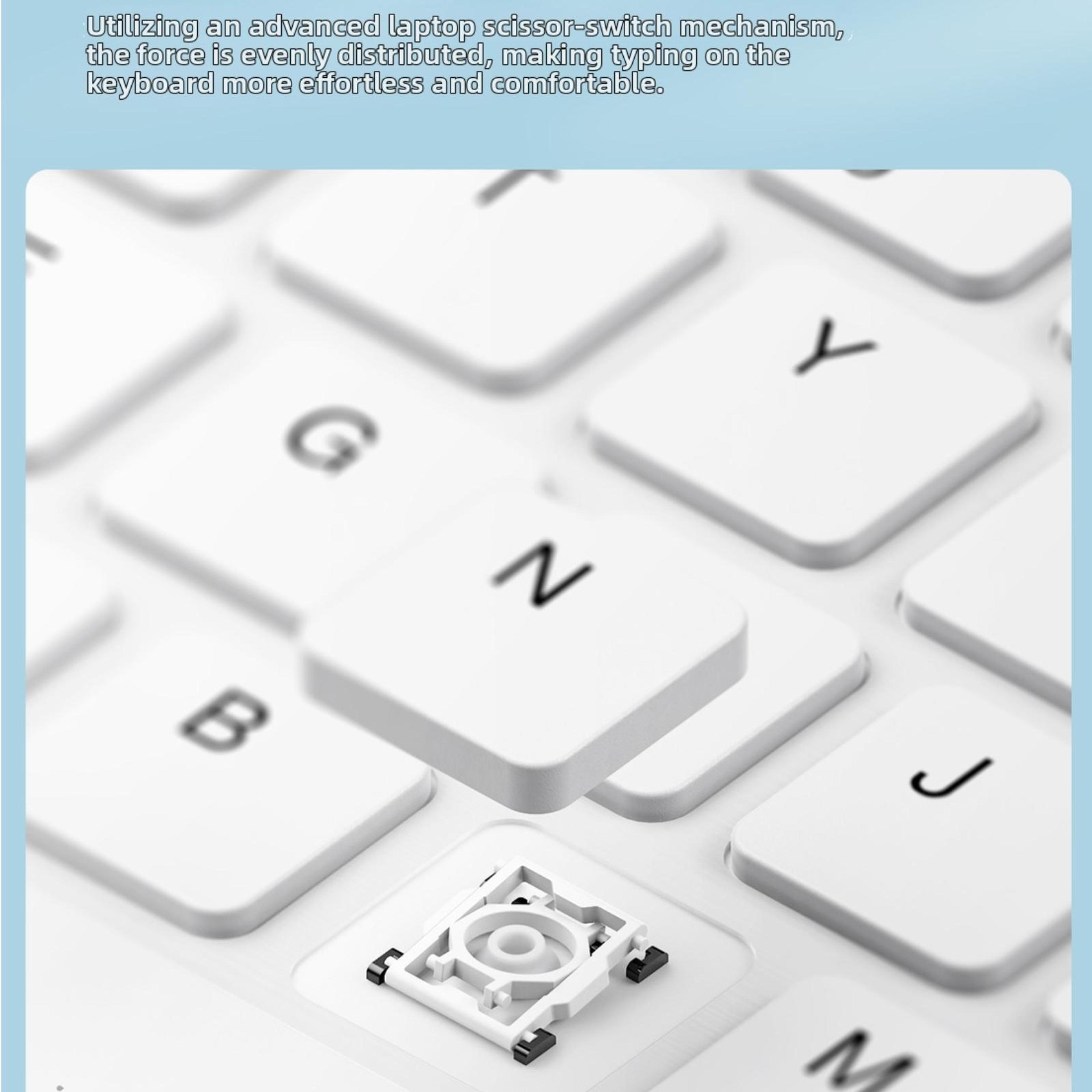 Wireless Bluetooth Keyboard V750B Silent Rechargeable For Laptop And Tablet 5