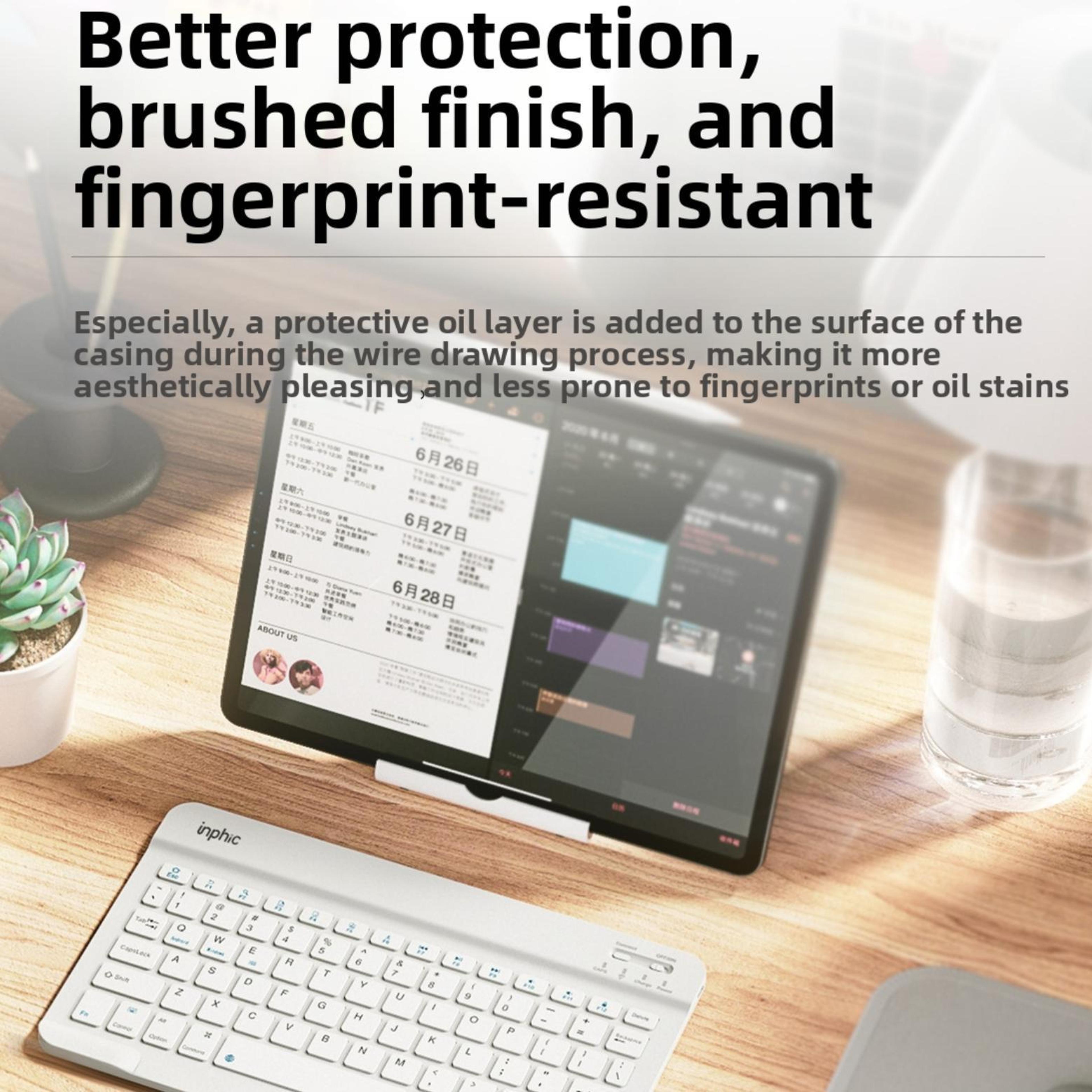 Wireless Bluetooth Keyboard V750B Silent Rechargeable For Laptop And Tablet 6