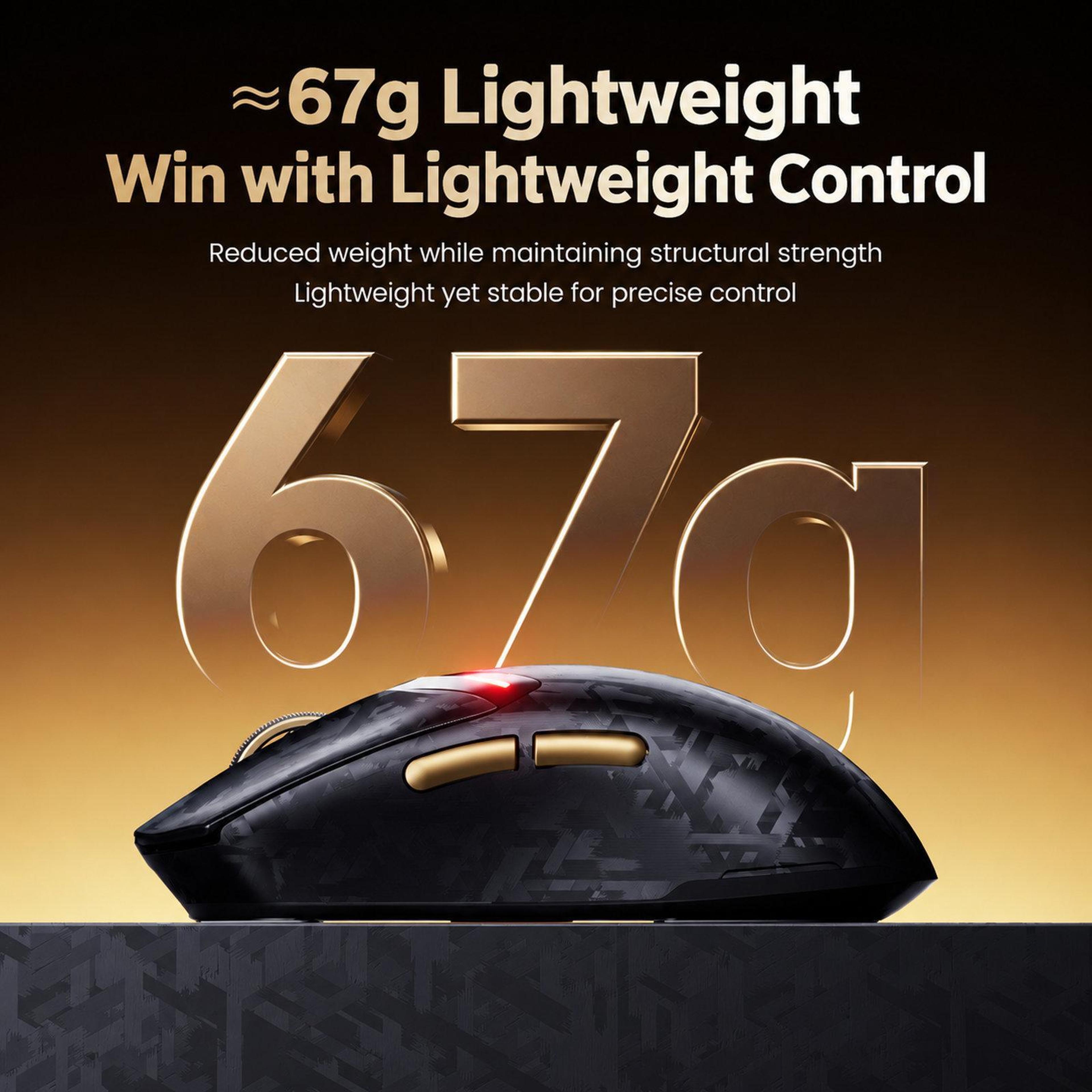 Lightweight Wireless Gaming Mouse With TriMode Connectivity And 25000 DPI 8