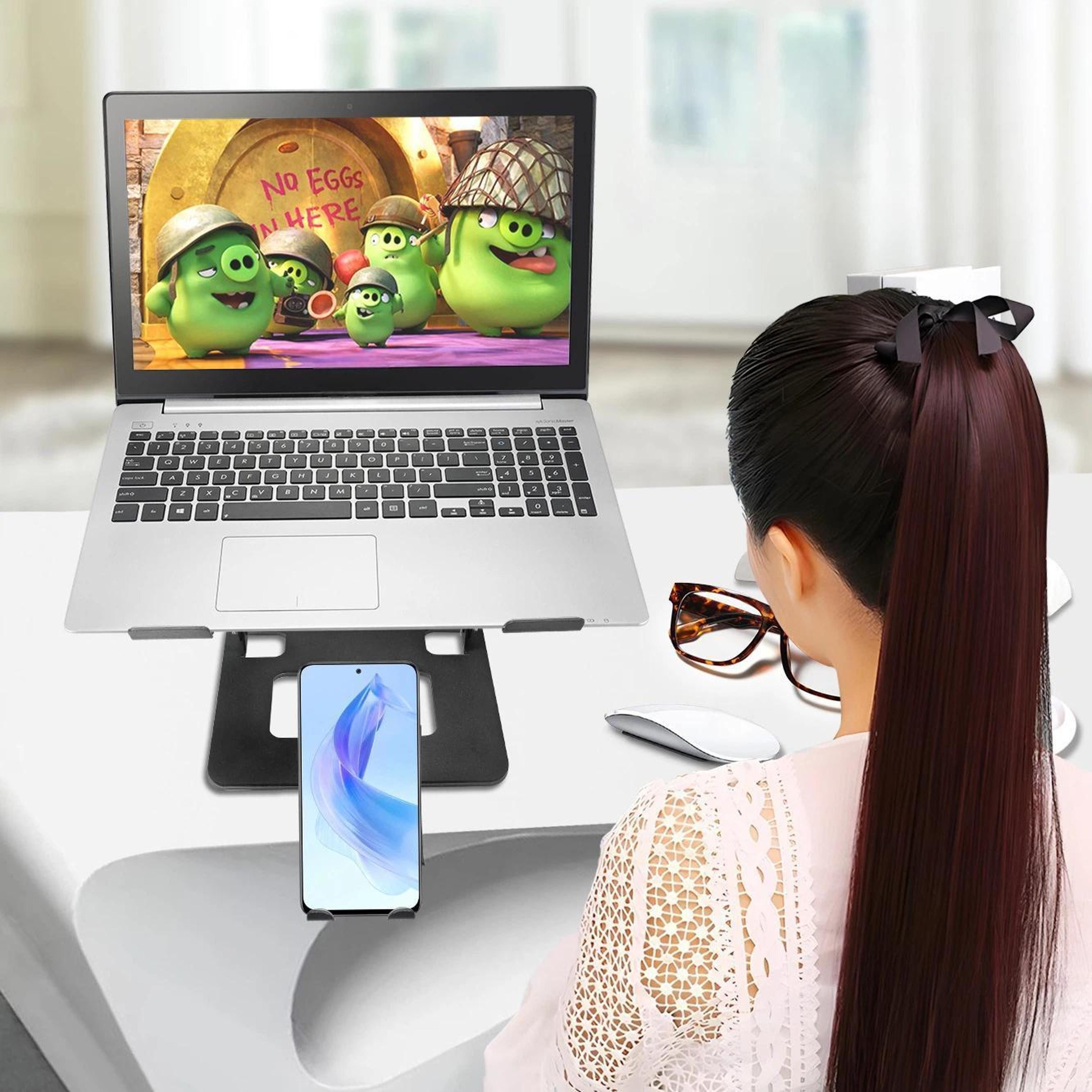 Adjustable Foldable Laptop Stand With Phone Holder 6