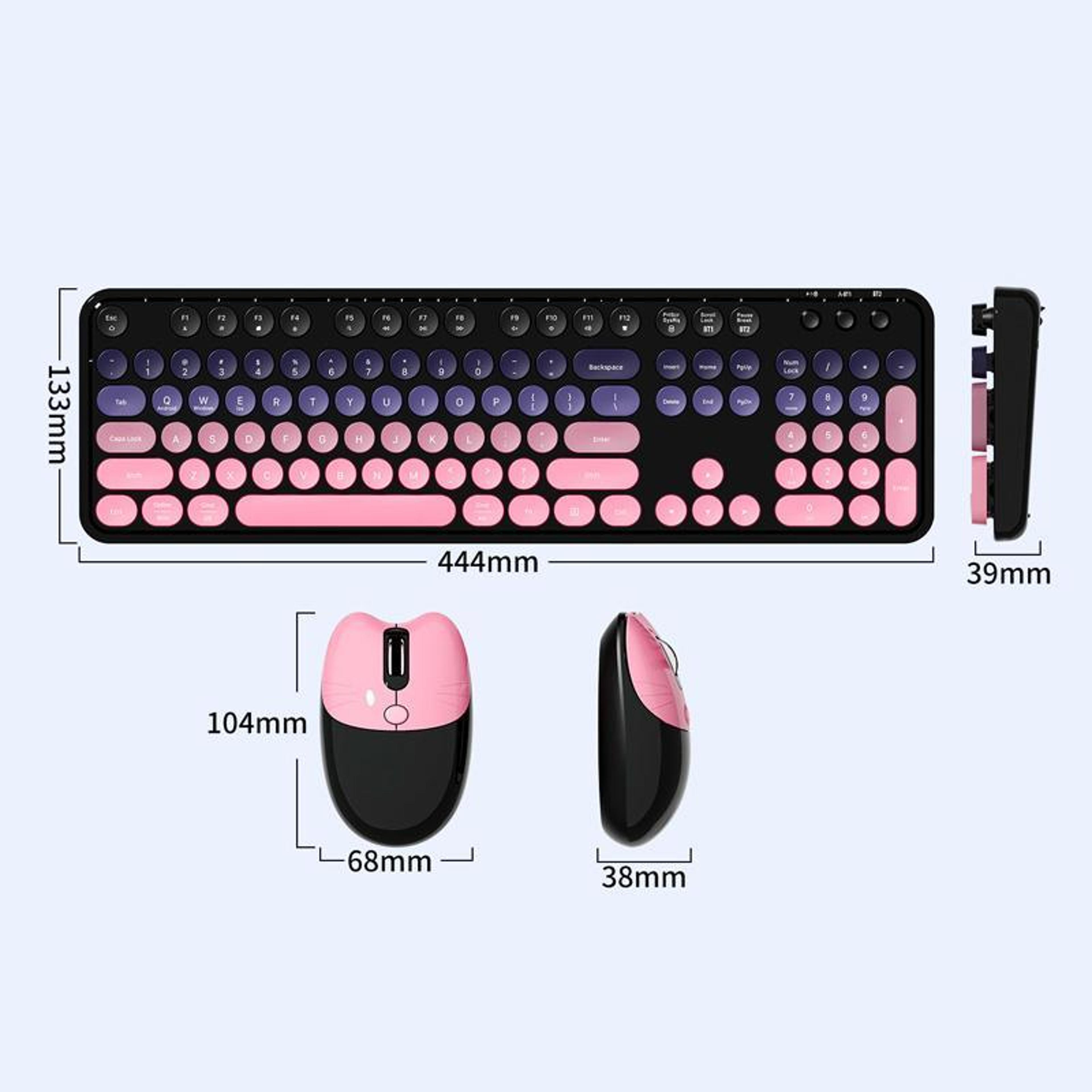Wireless Keyboard And Mouse Set With Bluetooth 24GHz Connectivity And Rechargeable Battery 9