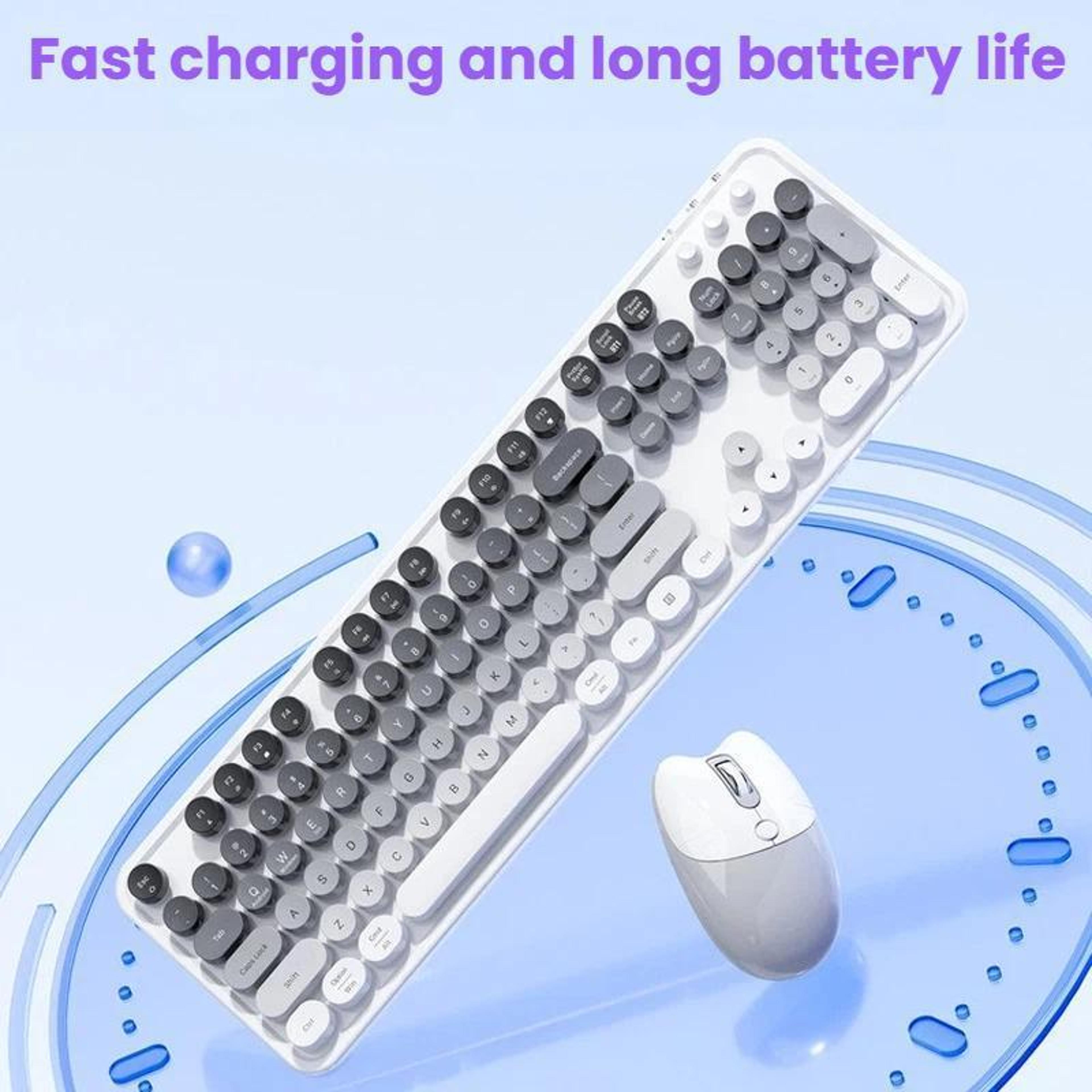Wireless Keyboard And Mouse Set With Bluetooth 24GHz Connectivity And Rechargeable Battery 4