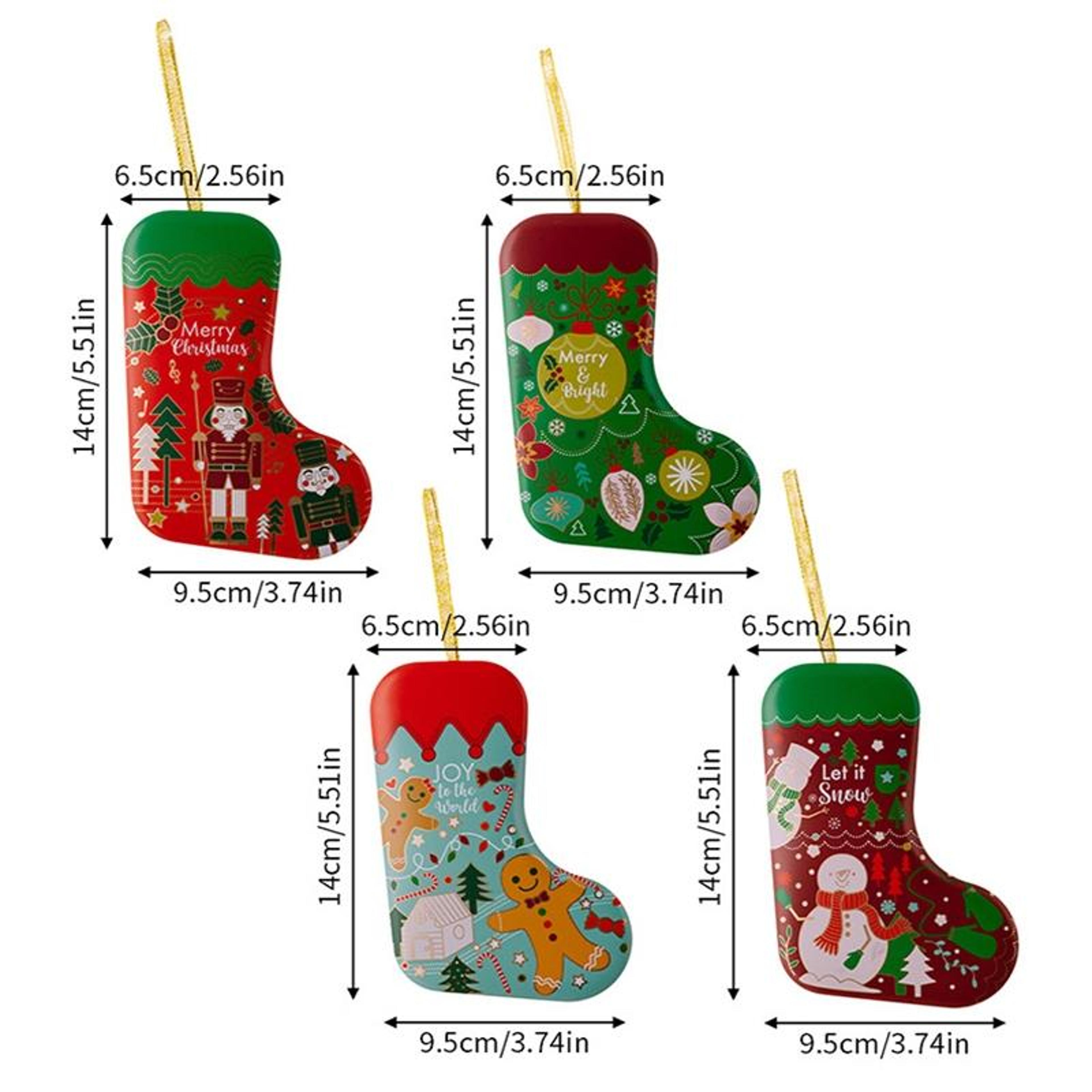 Christmas Stocking Shaped Tinplate Gift Box Ornament 1