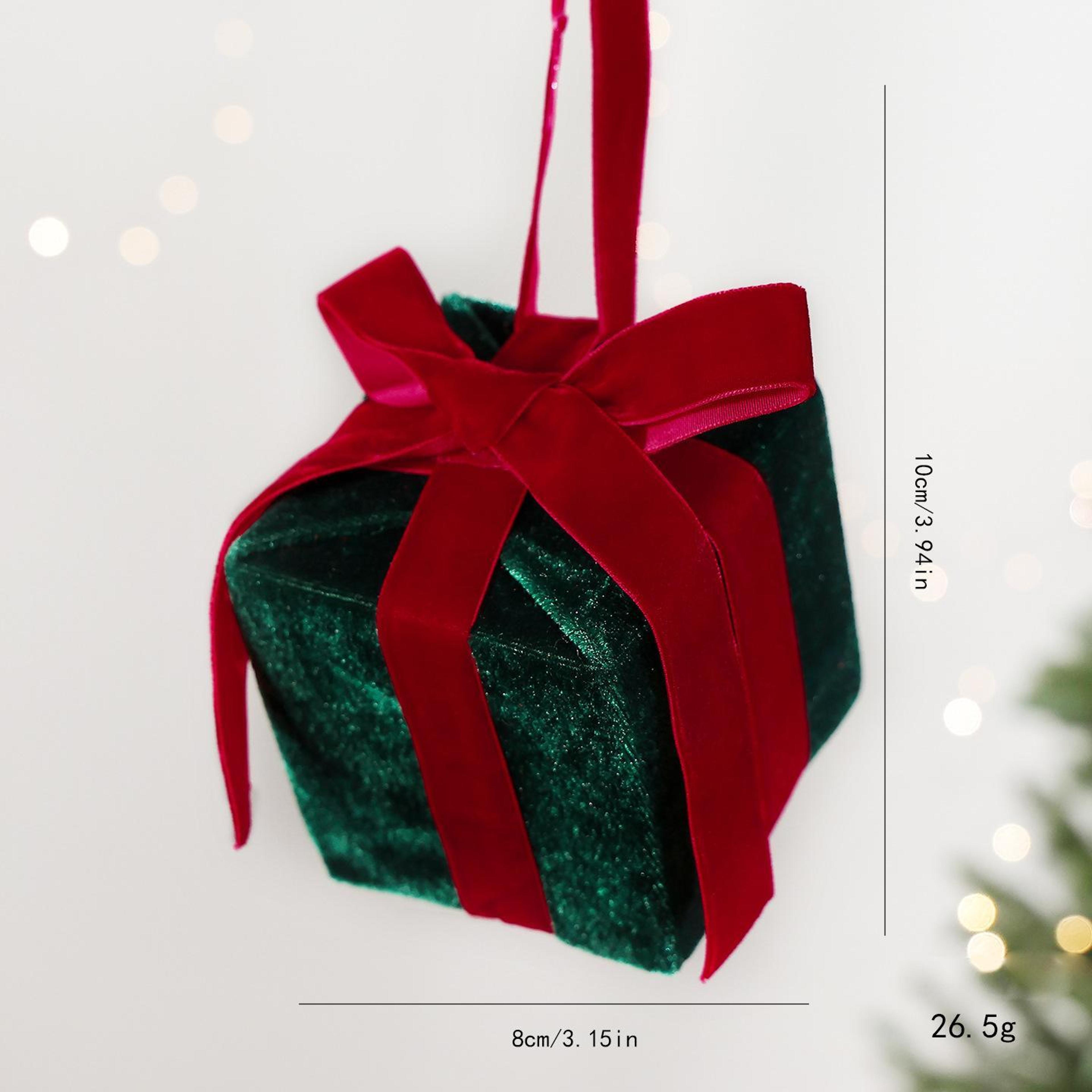 Velvet Christmas Gift Box Ornaments 315 Inch Plush Tree Decorations 4
