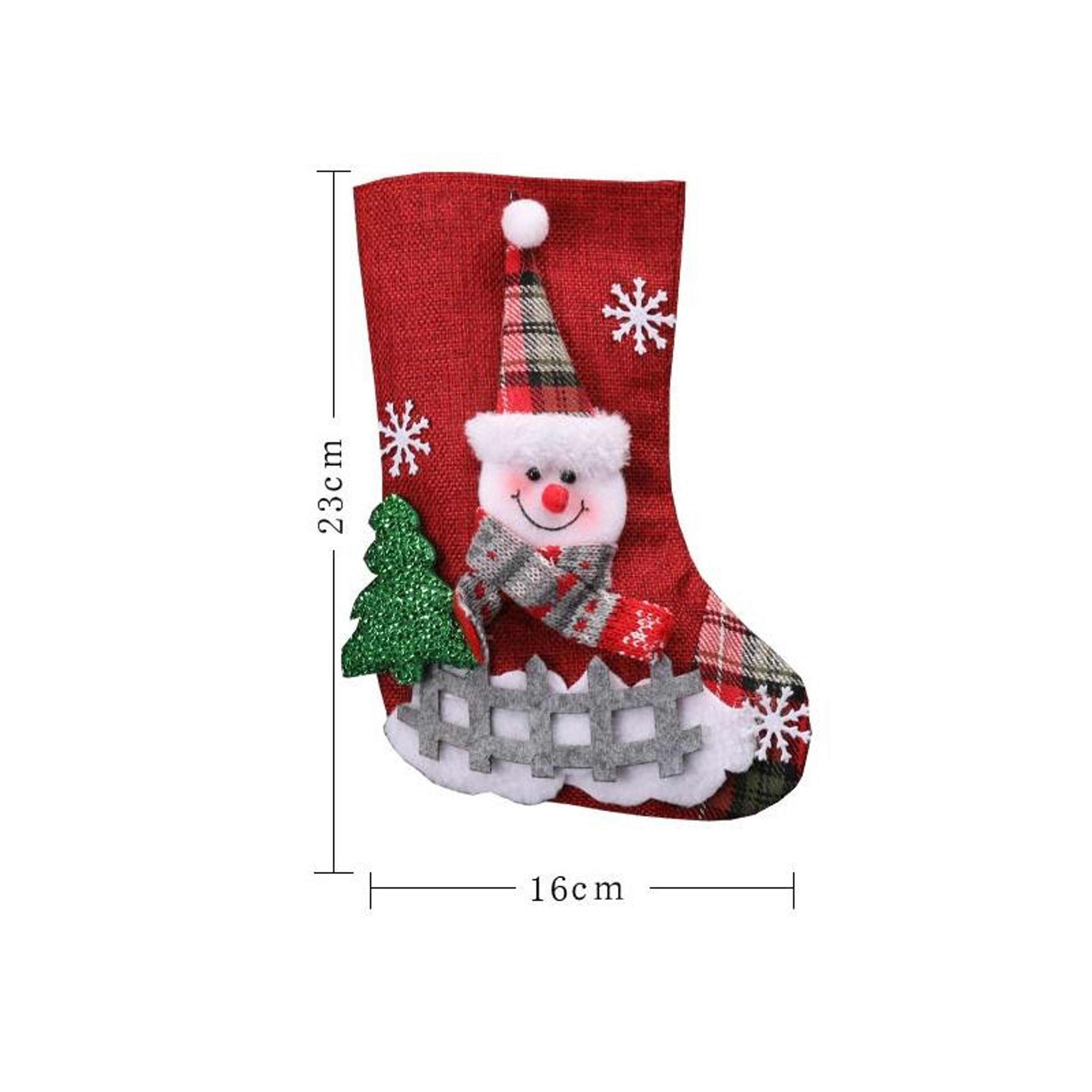 Linen Christmas Stocking Gift Bag For Holiday Candy And Small Gifts 2