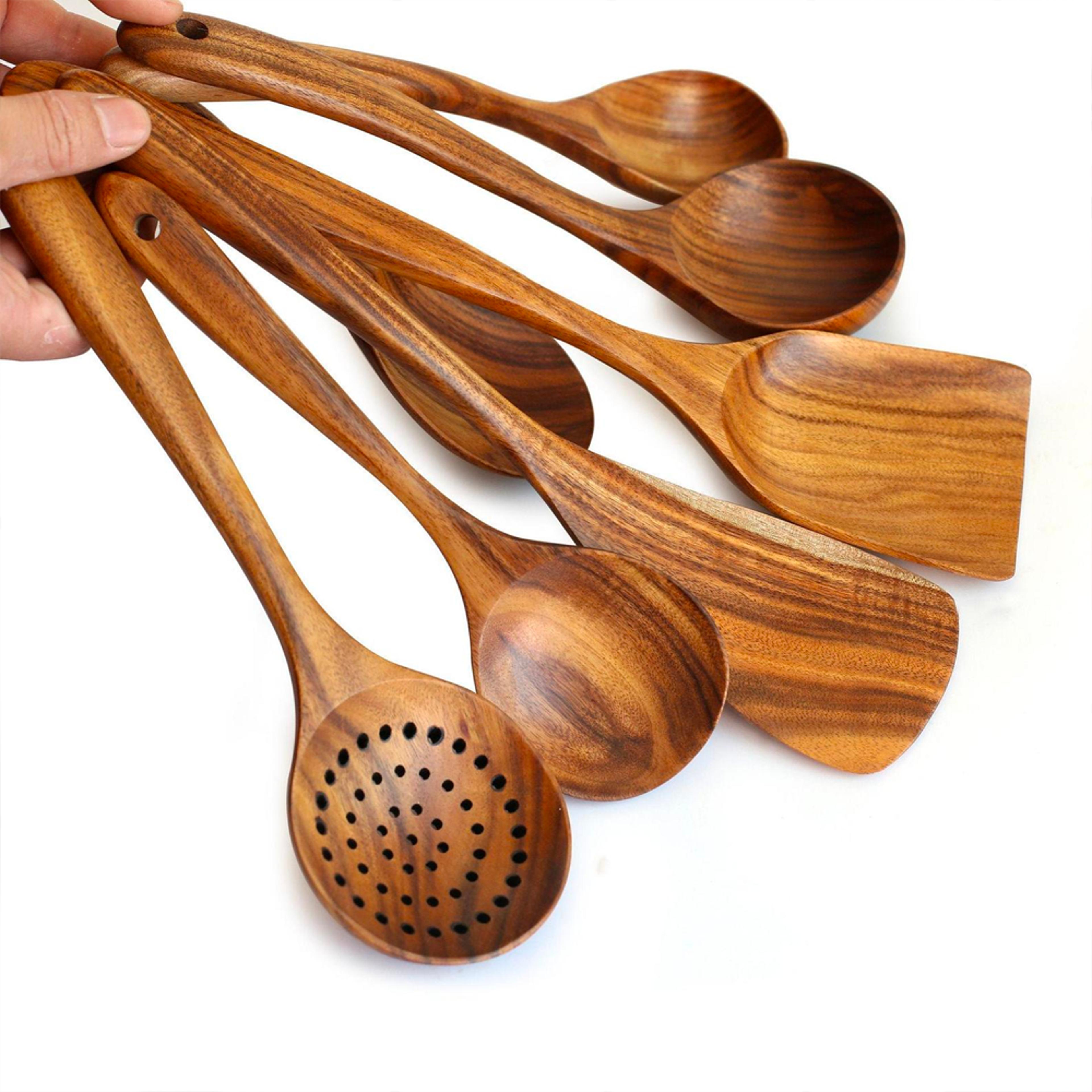 teak kitchen utensils