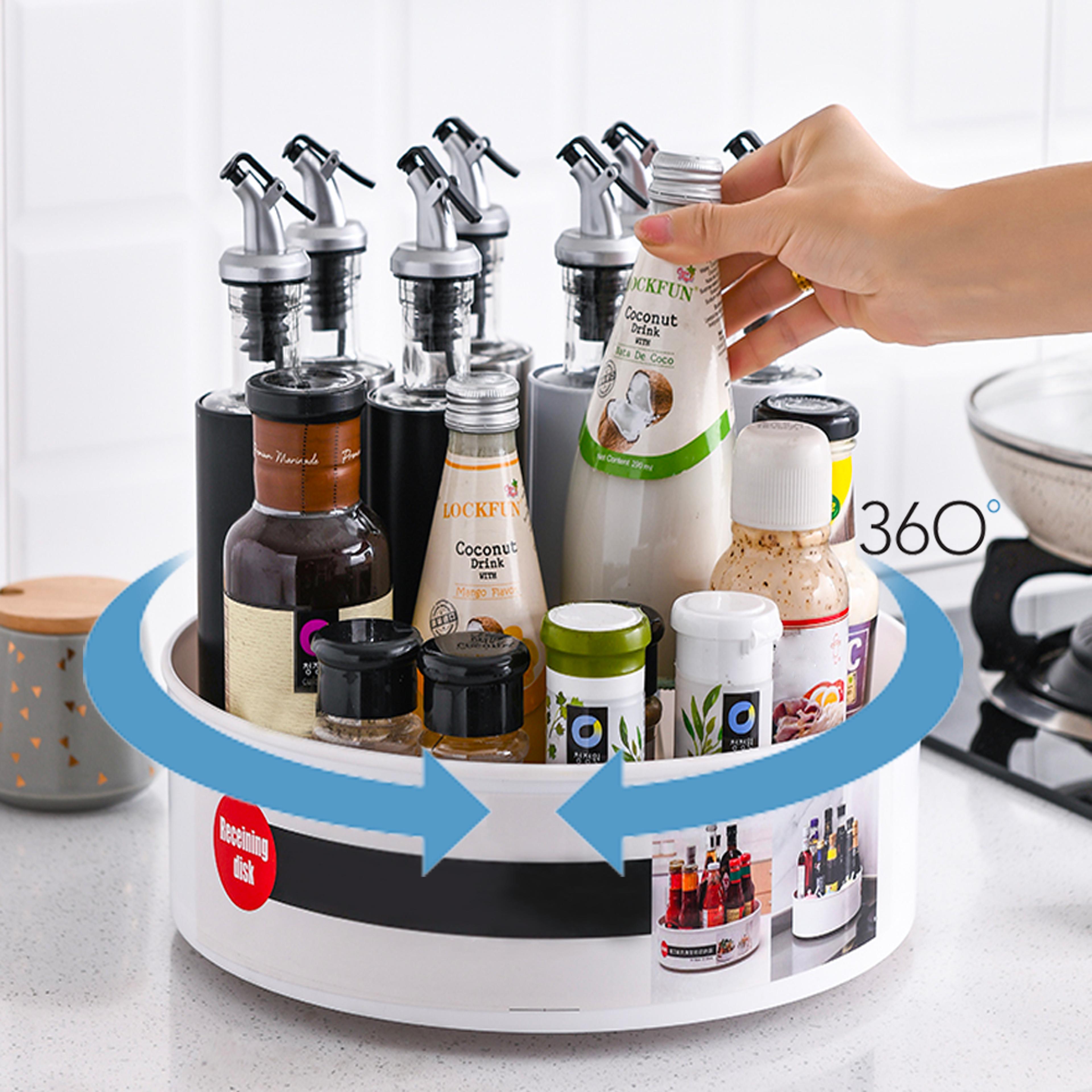 anti-skid 360° rotating storage tray