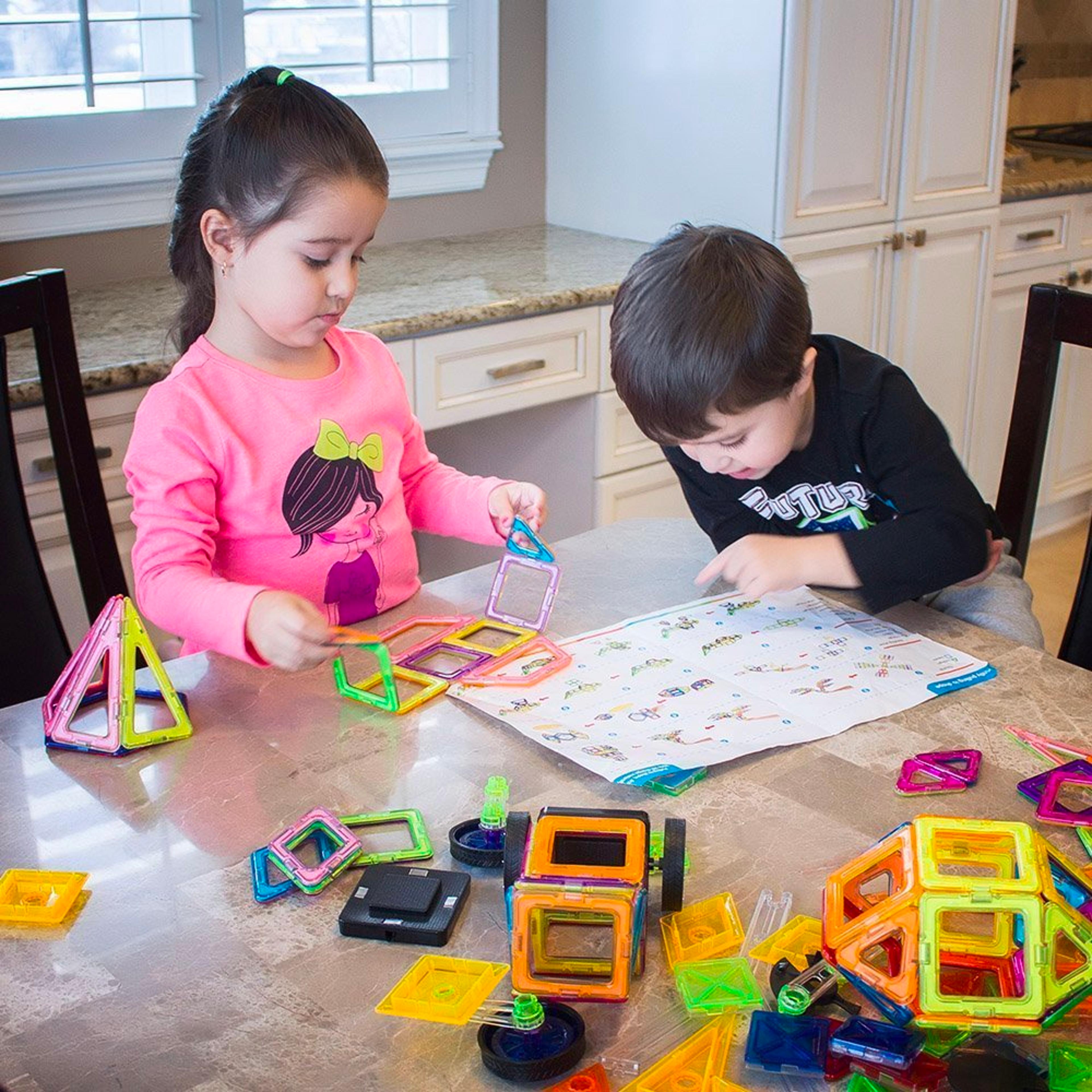 magnetic building blocks for kids – 111-piece stem toy set