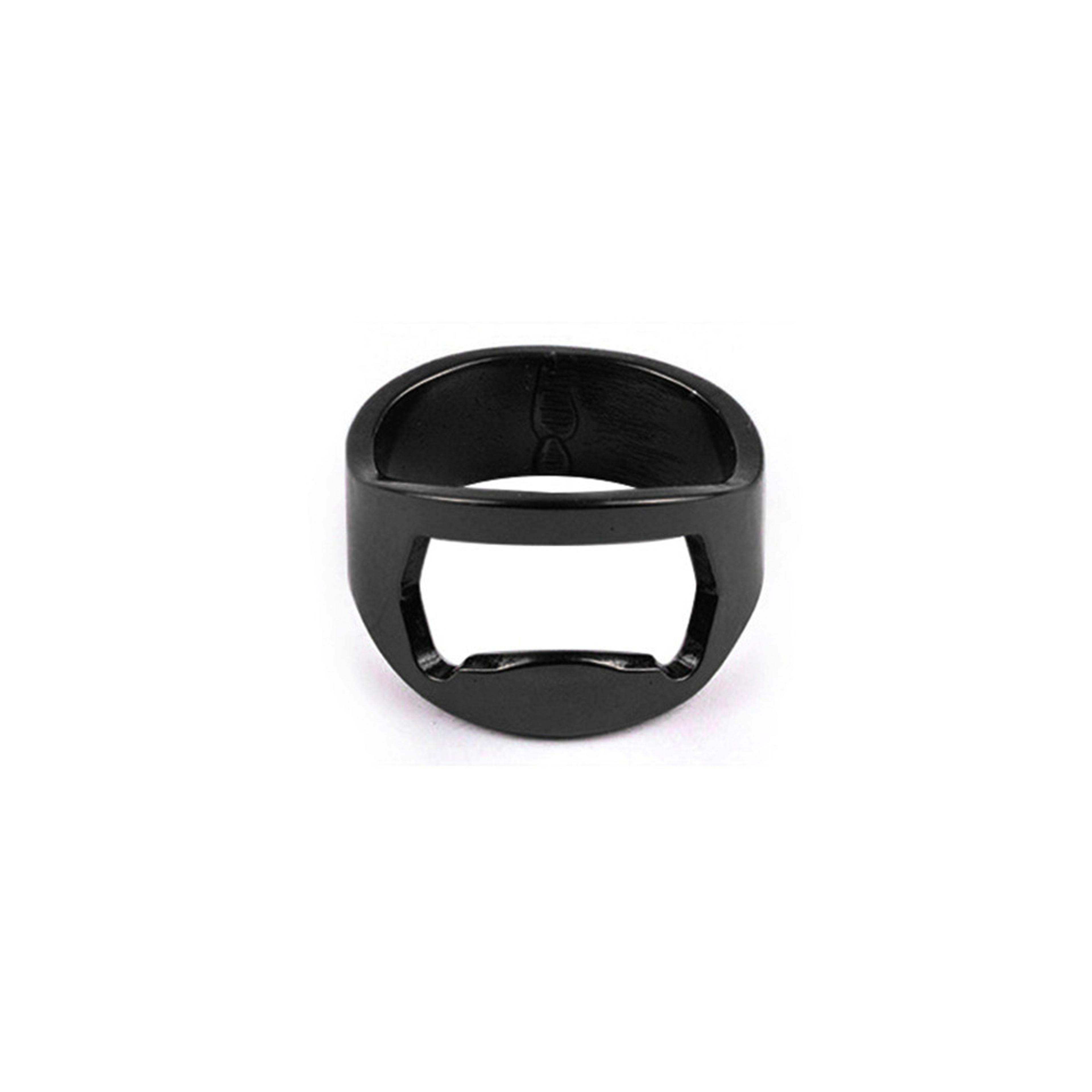 Stainless Steel Bottle Cap Opener Ring black