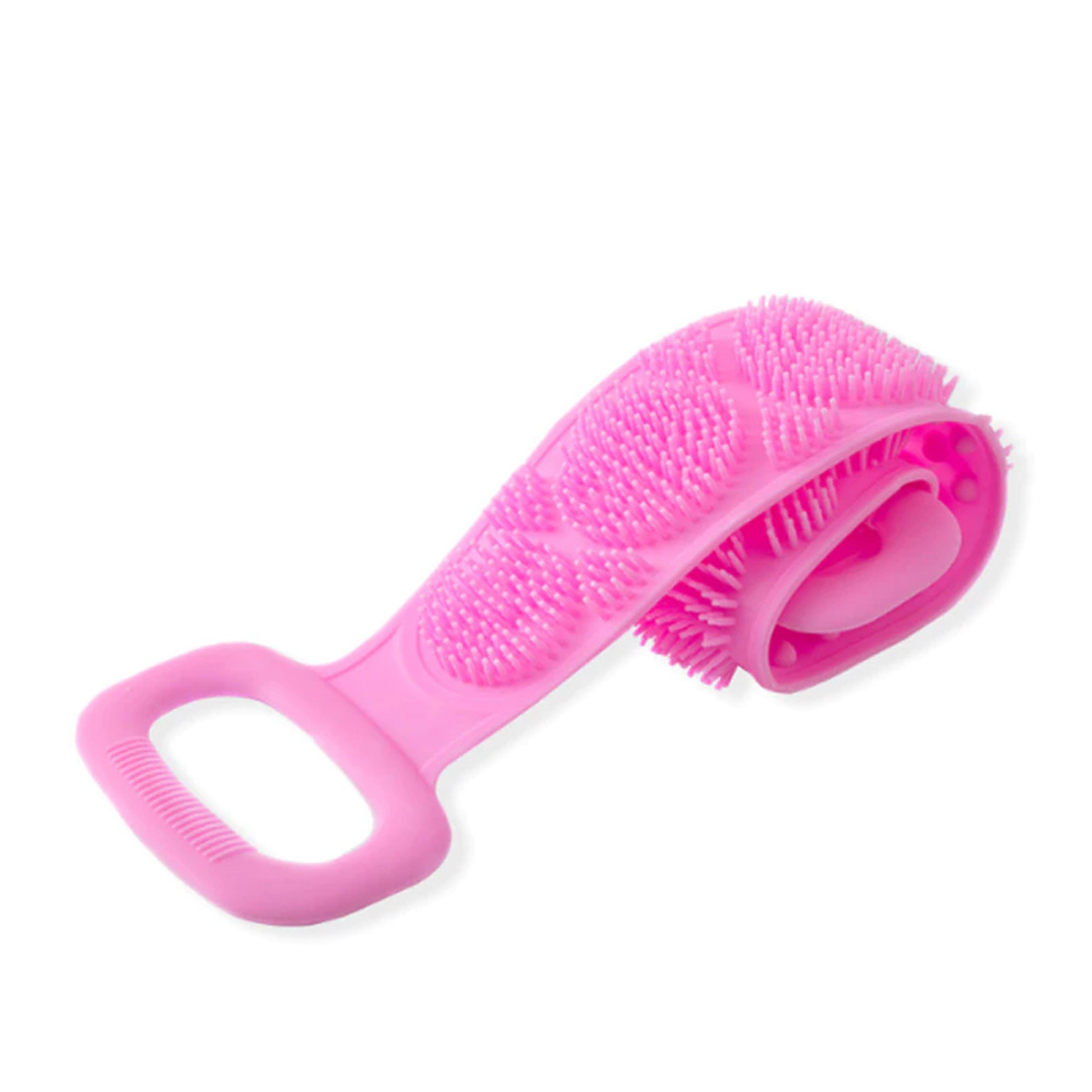 Exfoliating Silicone Wet & Dry Body Scrubber Brush Pink