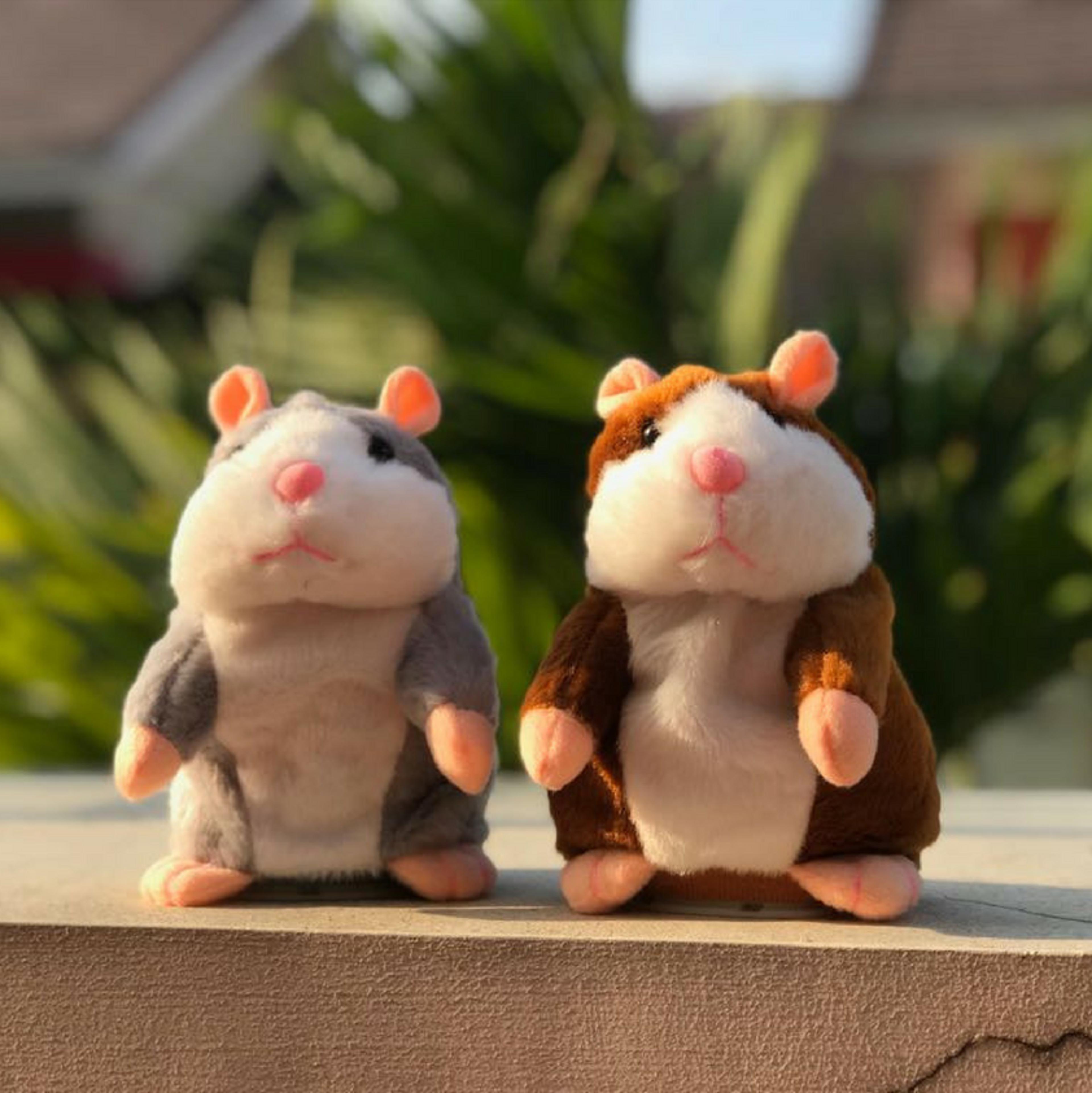 talking hamster toy for kids & adults interactive voice repeating plush pet