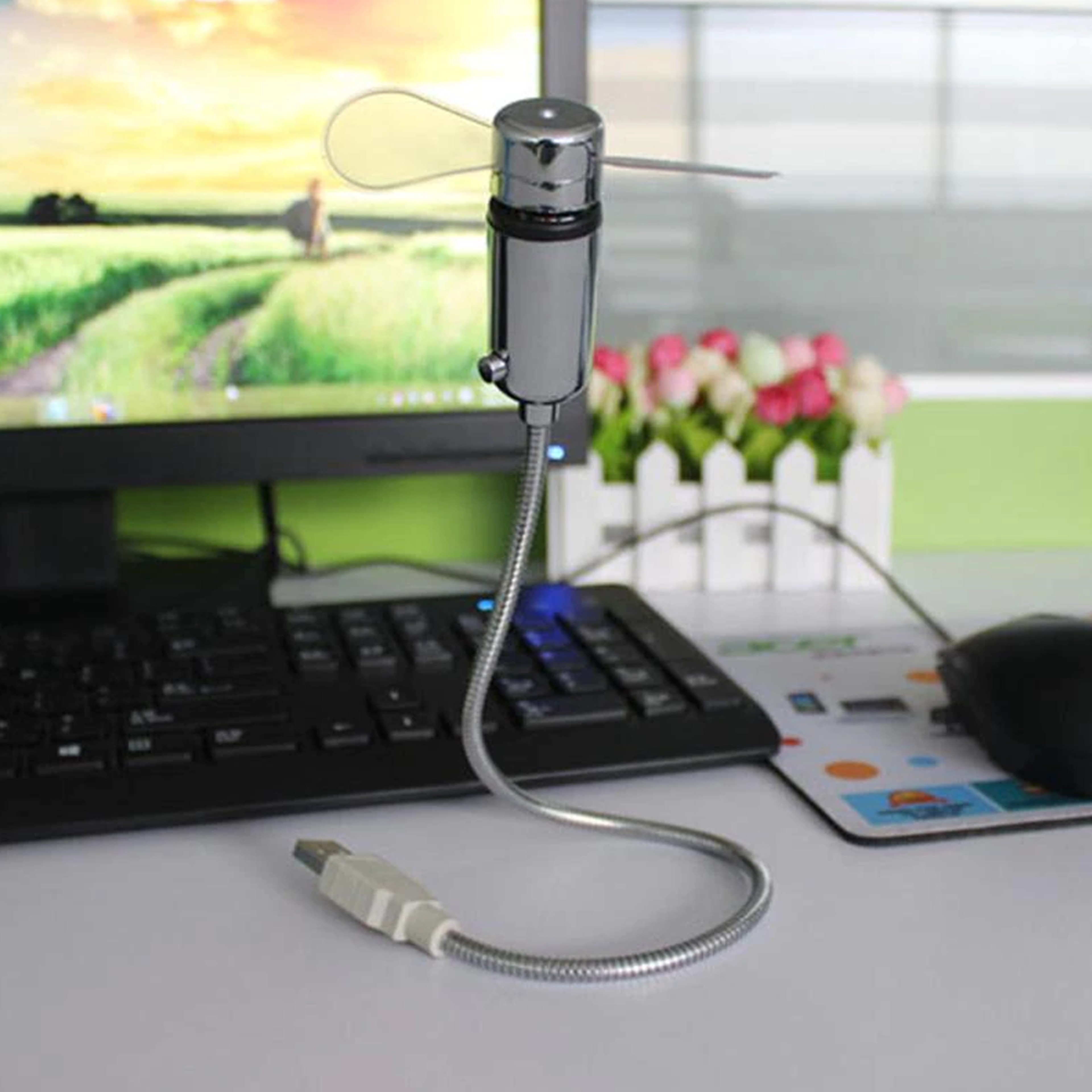 Flexible USB LED Clock Fan3