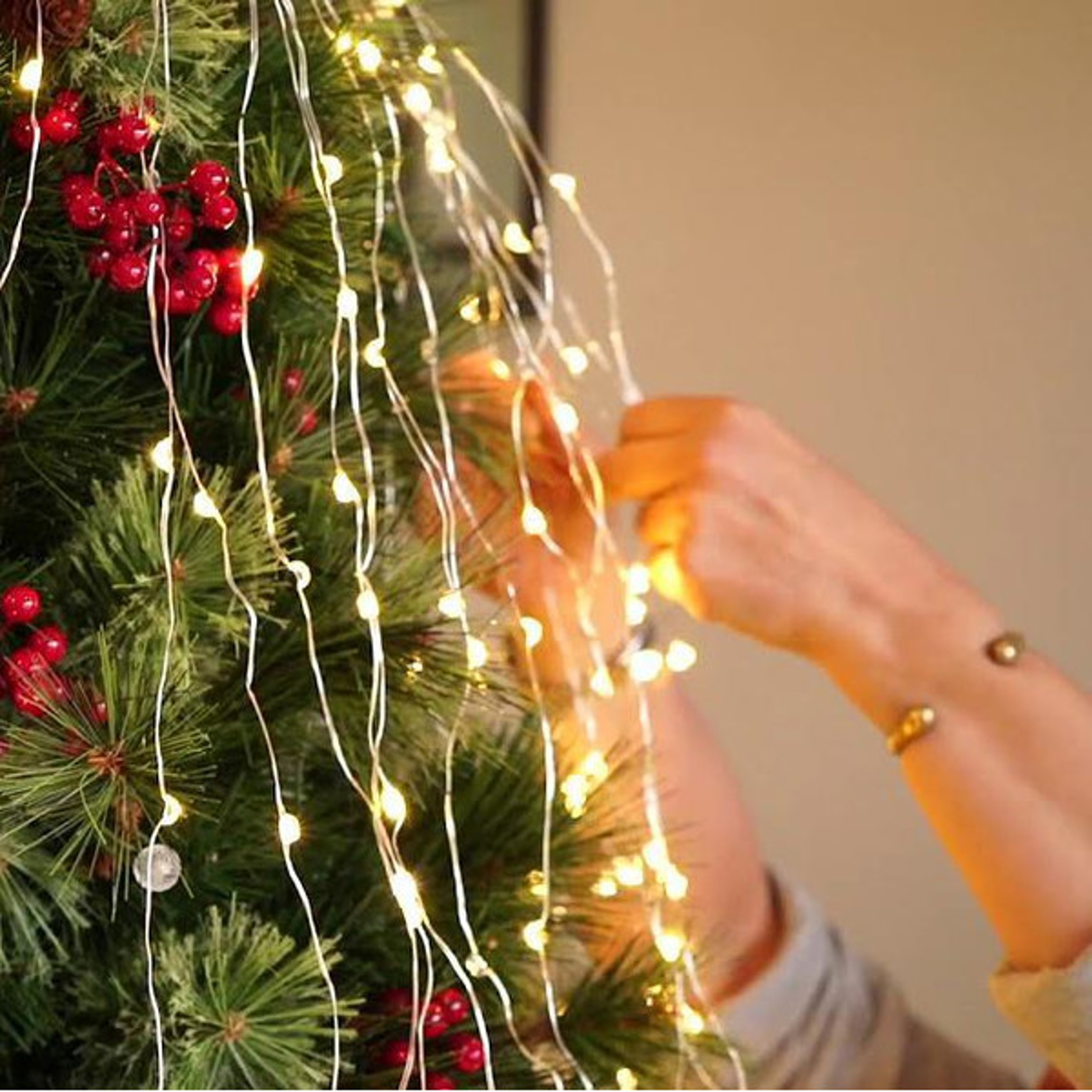 waterfall Christmas tree lights