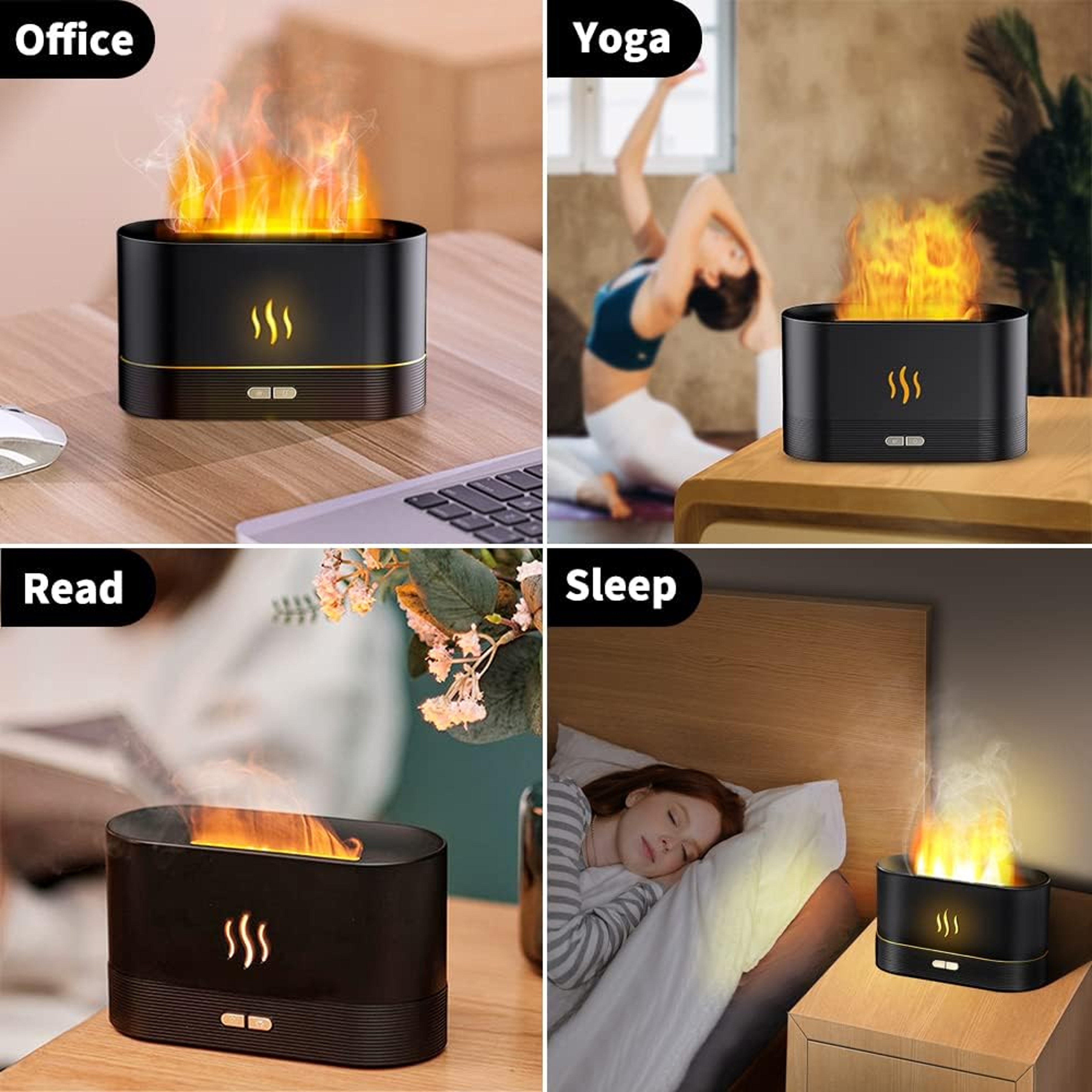 HumidiFire Aromatherapy Flam Ultrasonic Diffuser, Transform Your Space with Soothing Scents5