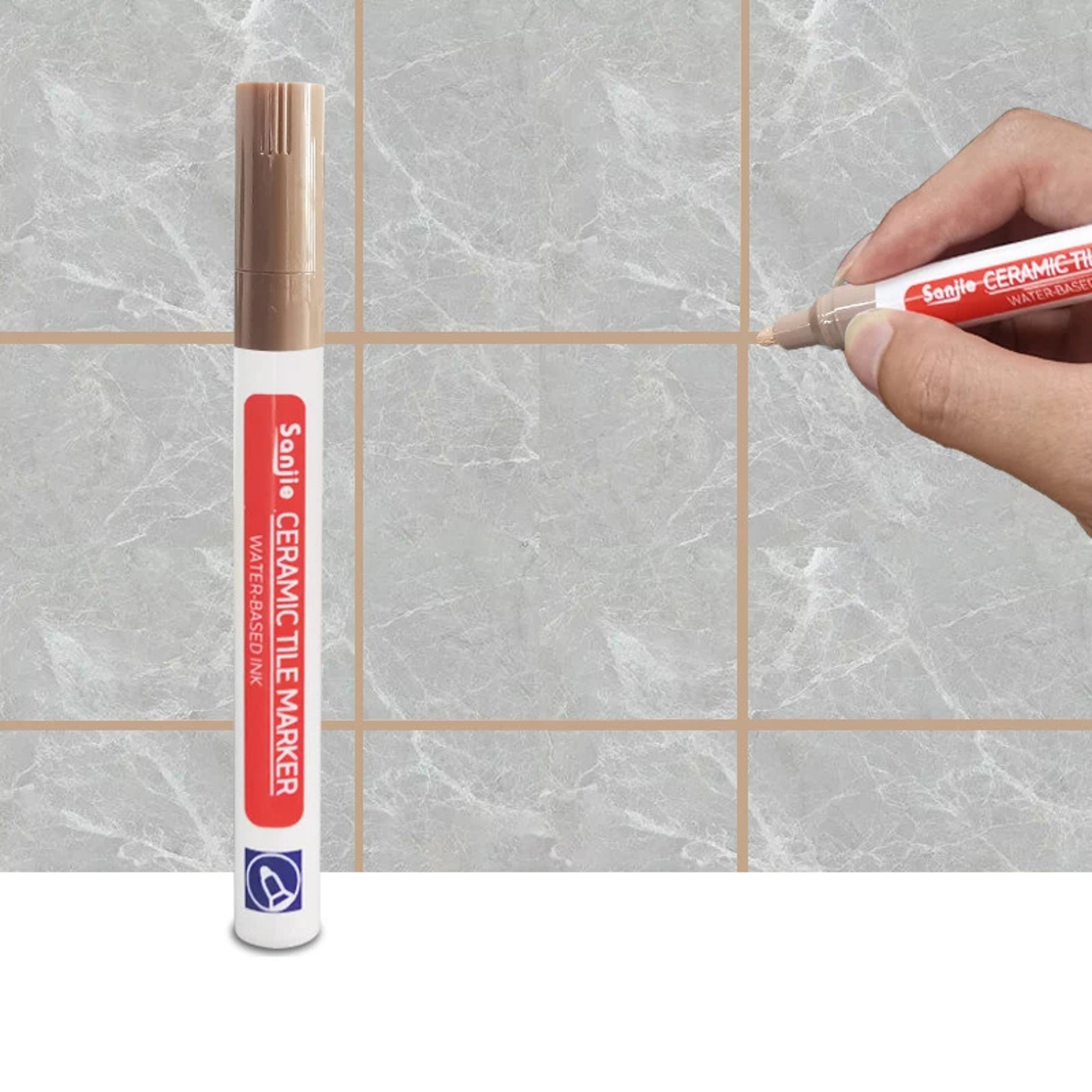 Waterproof Tile Grout Pen - Seam Repair and Color Marker brwon