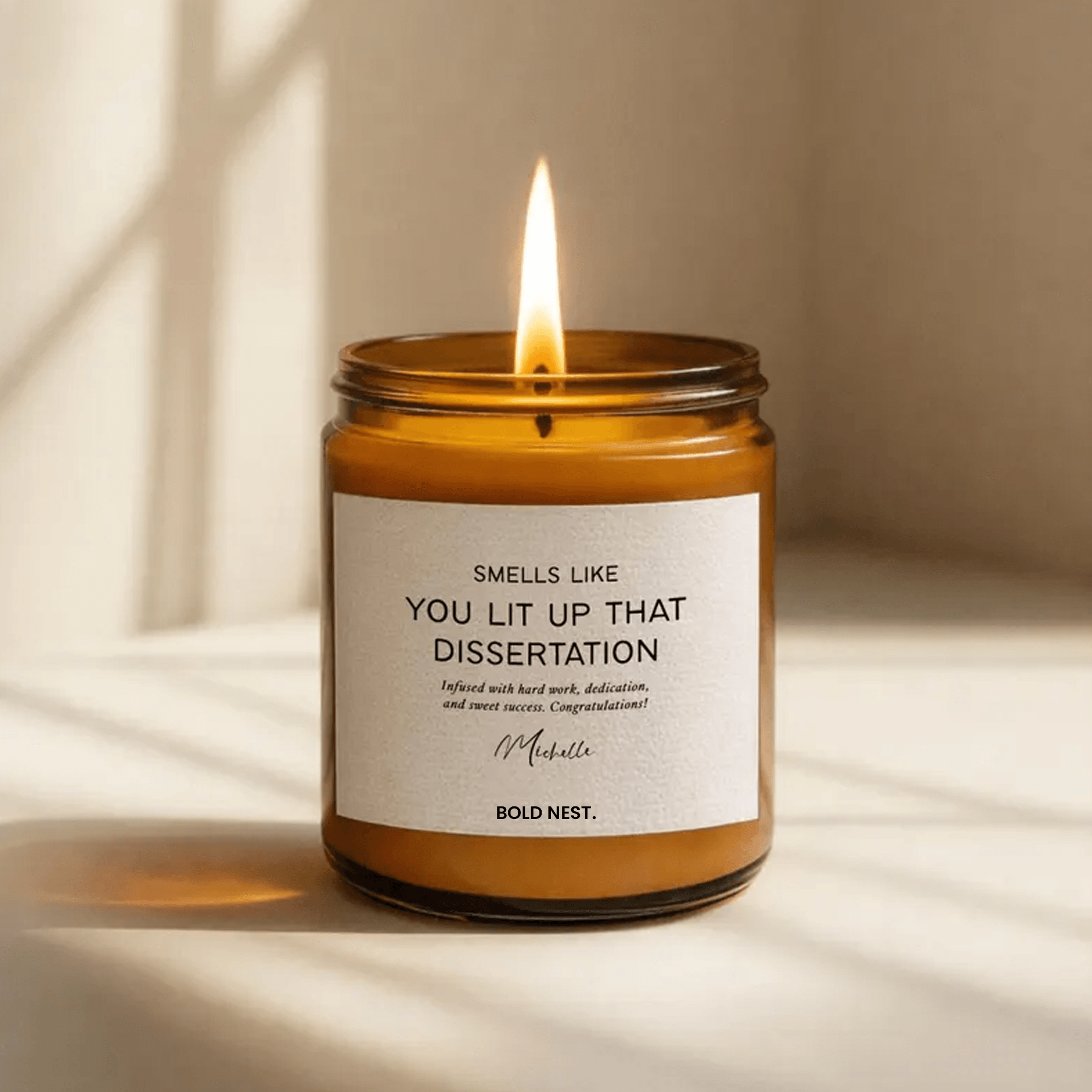 Personalized Graduation Candle Smells Like Dissertation PhD EdD Doctorate Gift Doctoral Student Cus