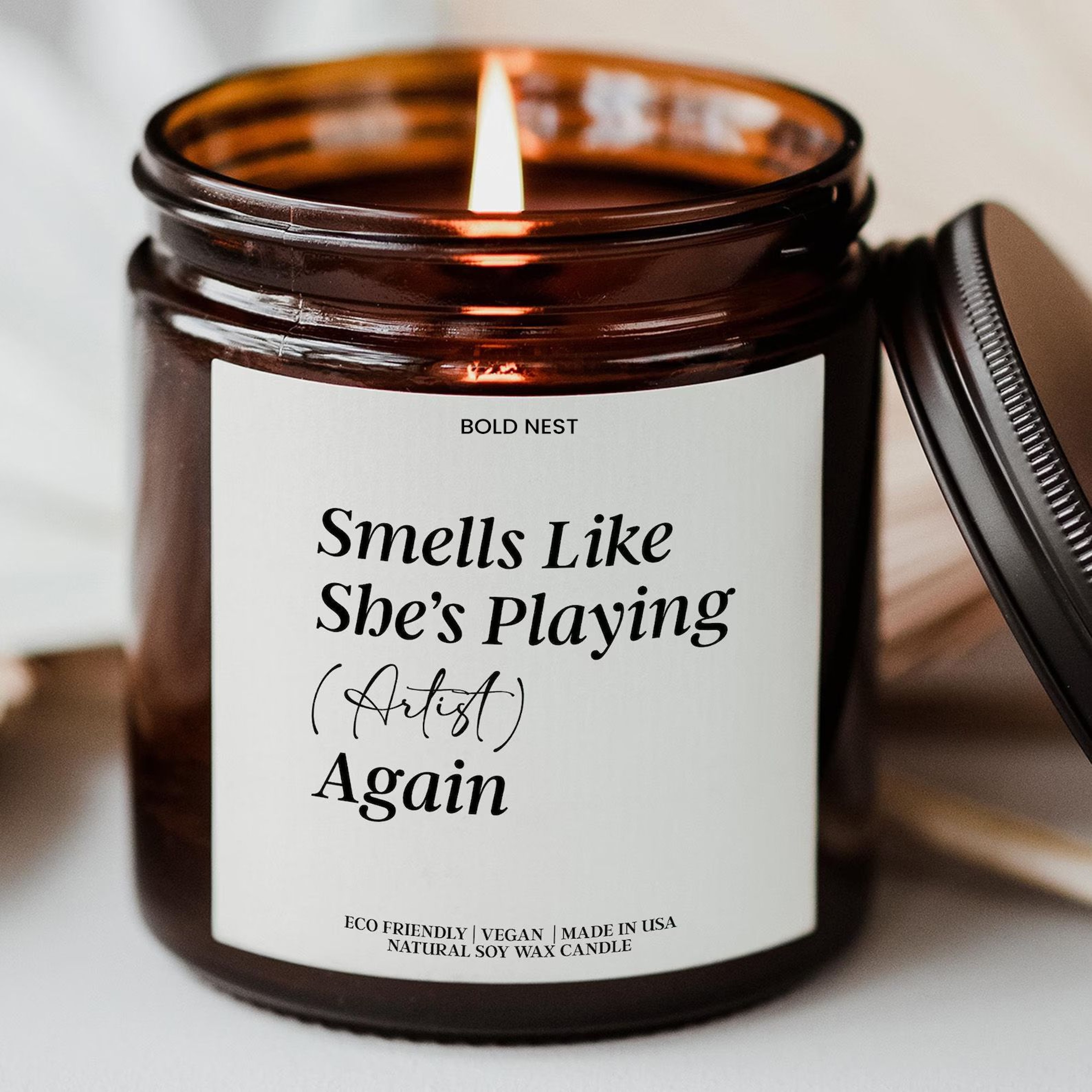 Smells Like Favorite Artist Candle  Personalized Music Lover Gift For Fan Girl  Concert Friend 0