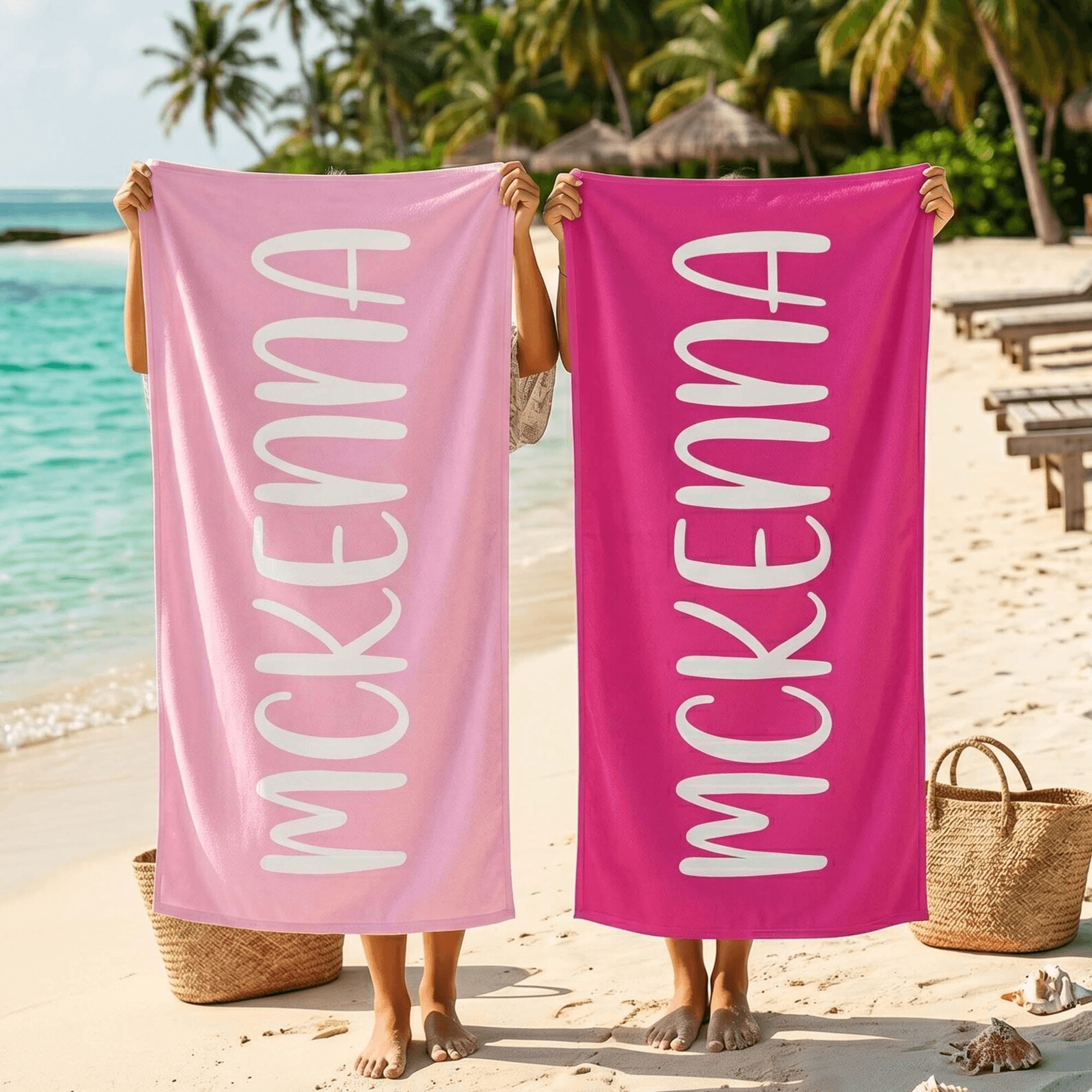 Personalized Bold Name Beach Towel  Custom Durable Pool  Vacation Towel For Summer Adventures 1