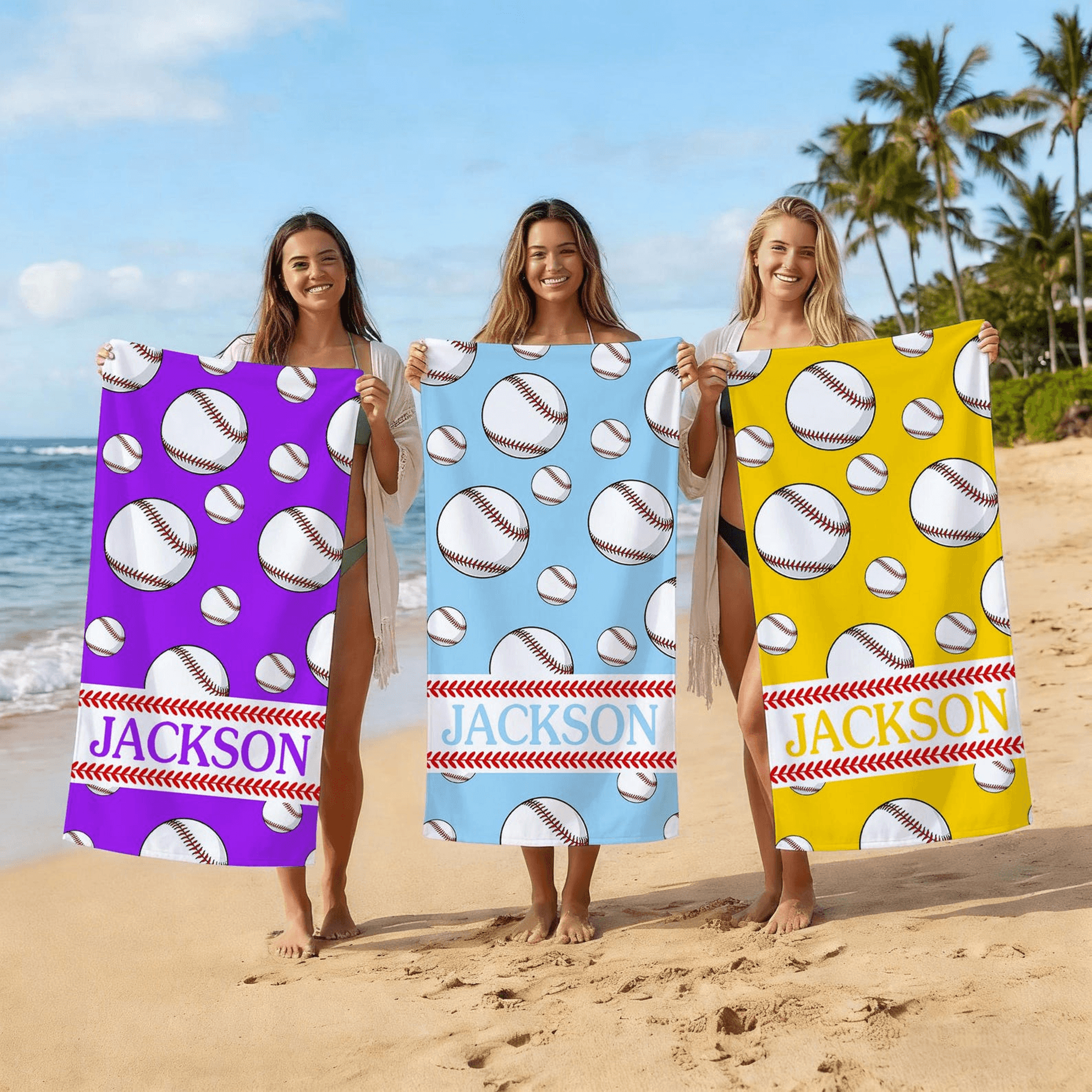 Custom Baseball Team Beach Towel Personalized Sports Quick Dry Towel Gift 1