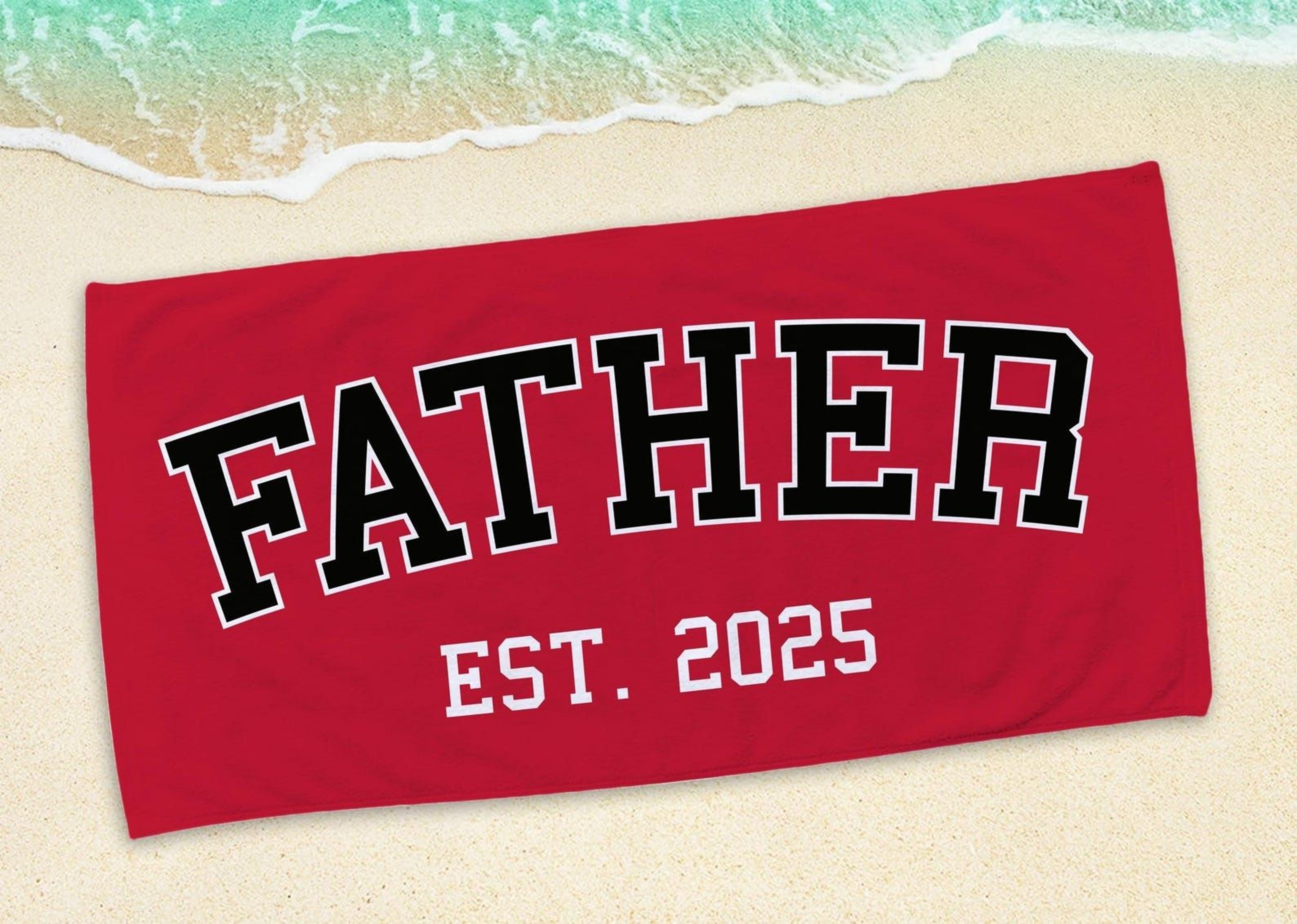 Personalized Fathers Day Beach Towel Custom Grandpa Gift With Name 1