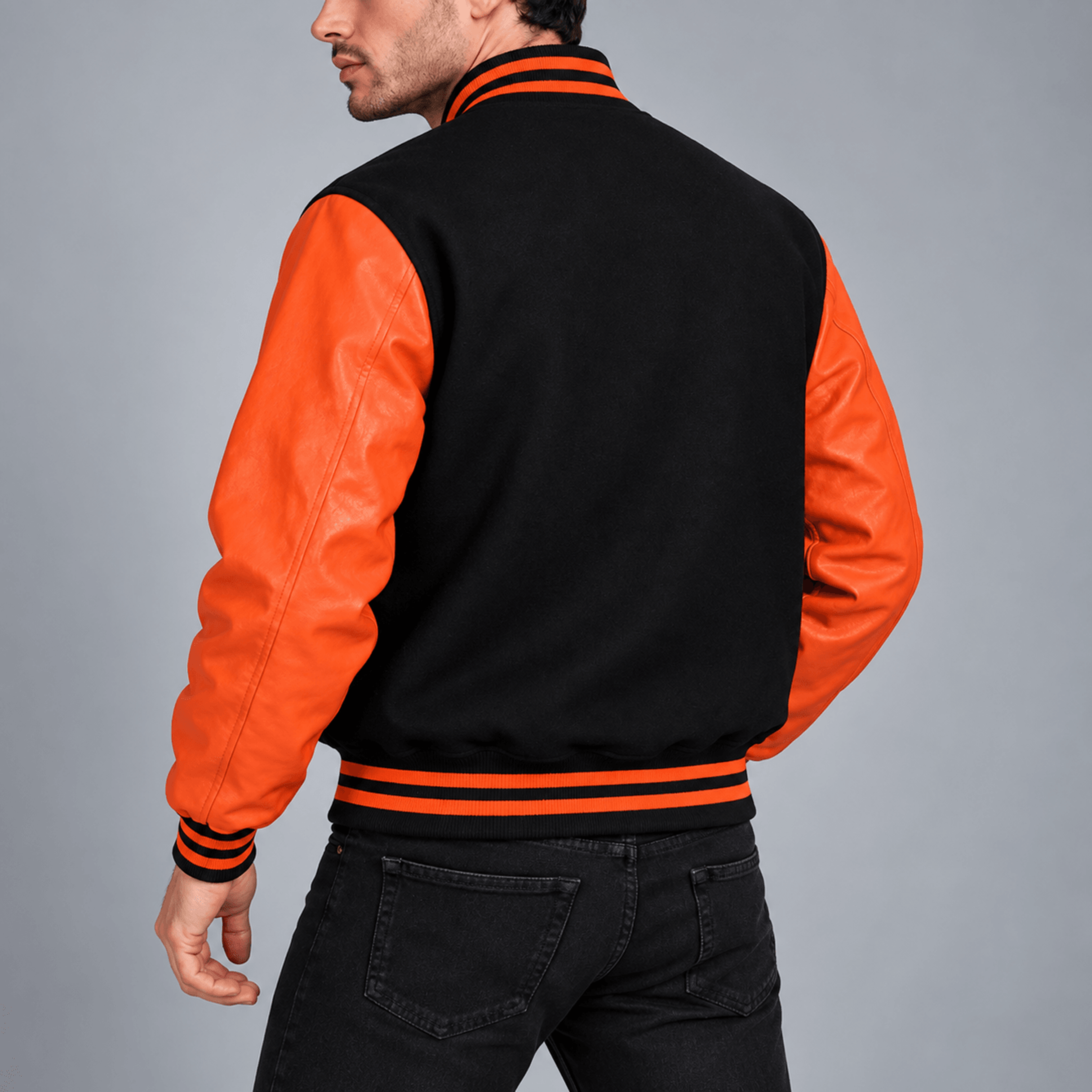 Unisex Halloween Varsity Jacket Black Orange Spooky Pumpkin Jacket Gothic Horror Jacket Halloween G