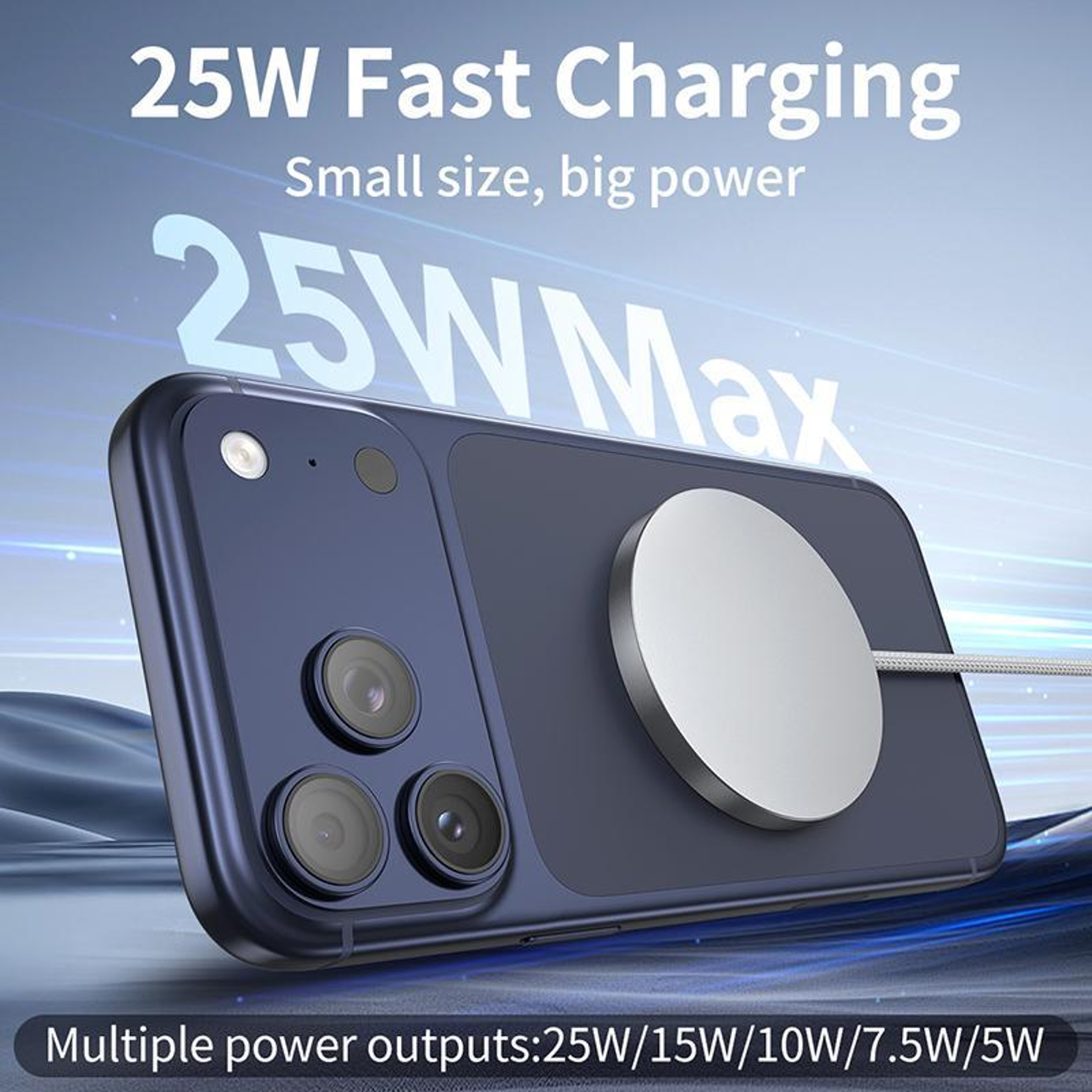 Qi2 25W USB-C Magnetic Wireless Charger – Portable Fast Charging Pad – view 3