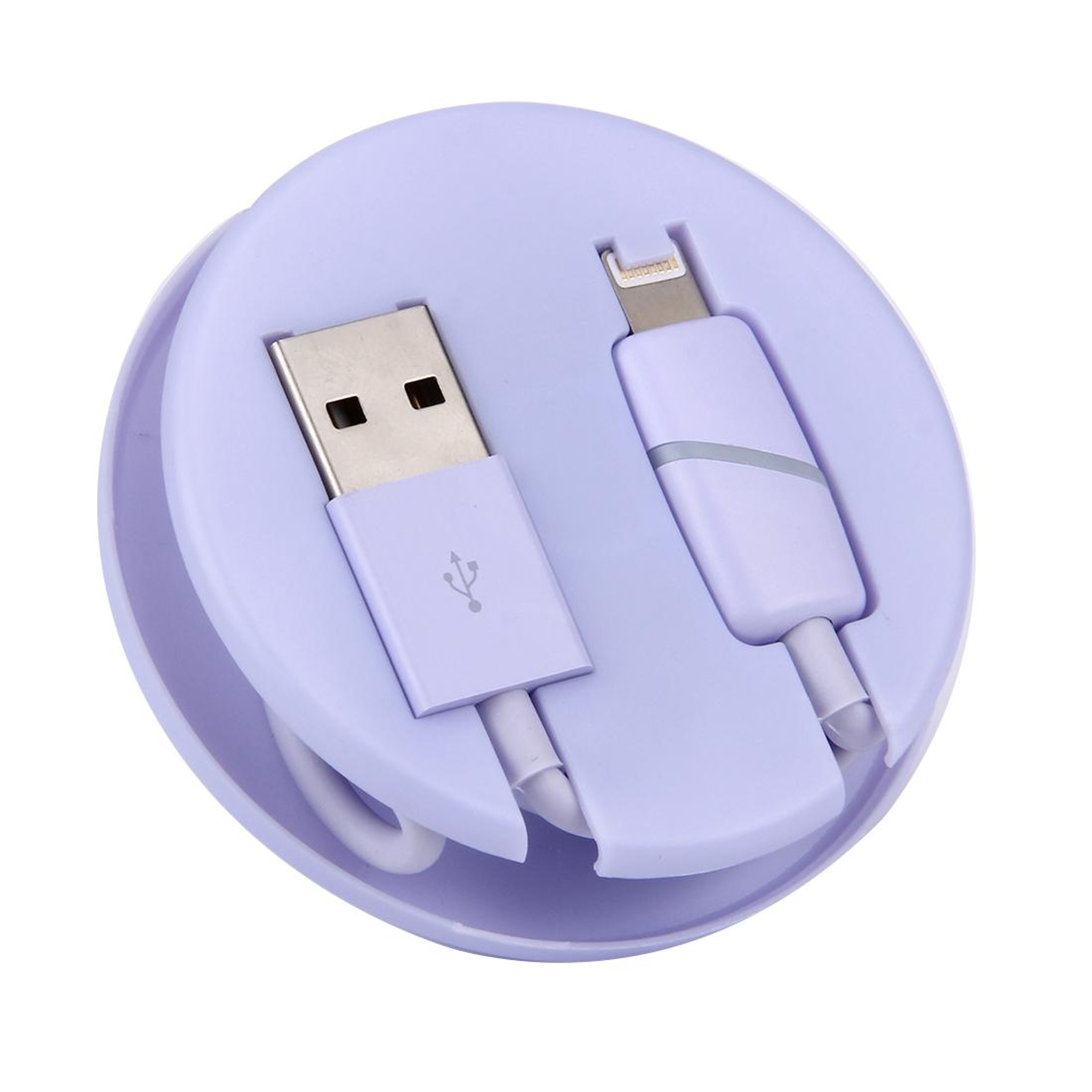 1m Circular Bobbin LED Lightning To USB Charging  Data Sync Cable Gift Box For IPhone 4