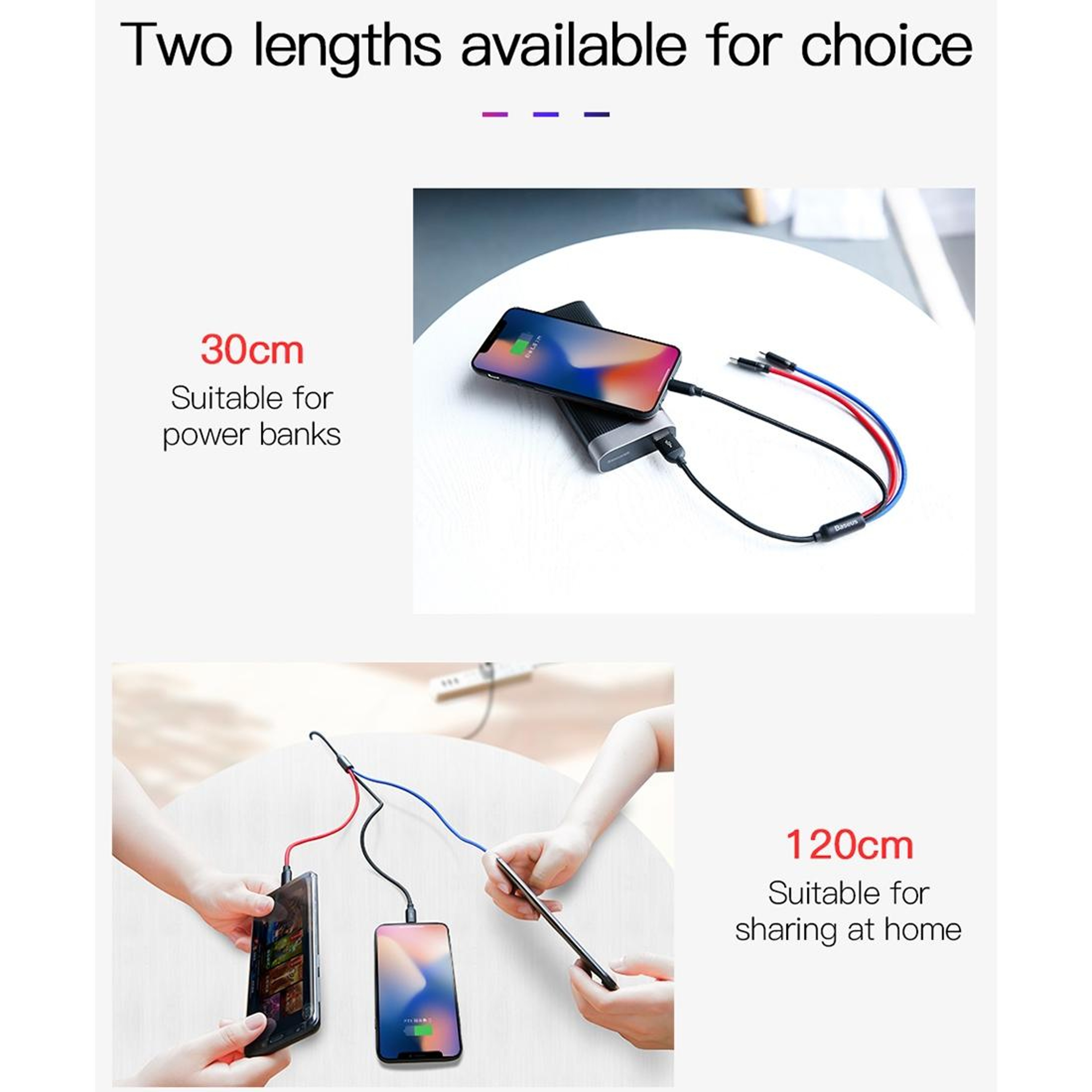 Baseus 3 In 1 Fast Charging Cable 35A Braided Multi USB Cable For IPhone Android Type C Devices 10